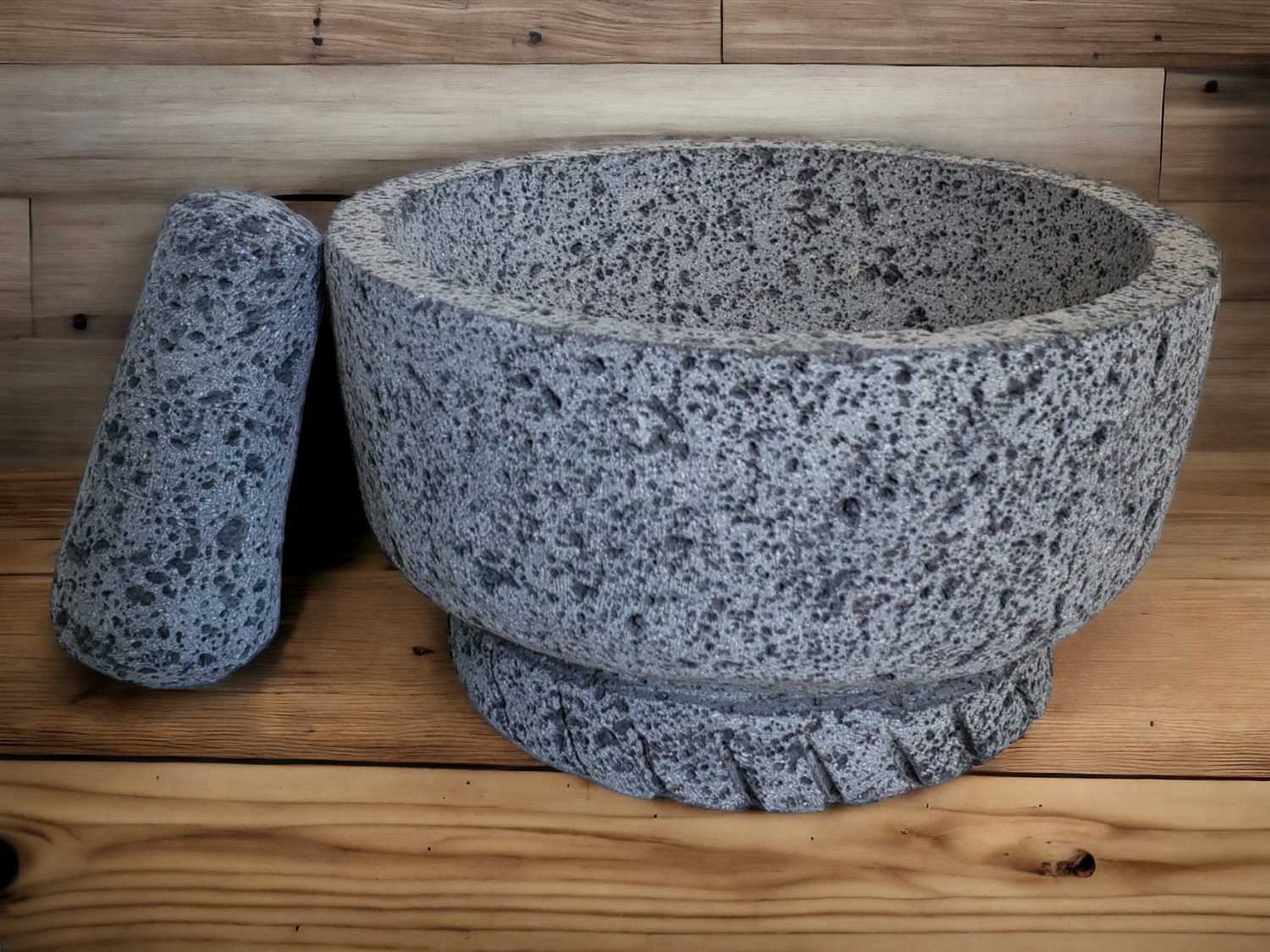 Sculpted Molcajete - Lava Stone - 8 Inch Molcajete Accessories Kitchen & Dining Molcajete