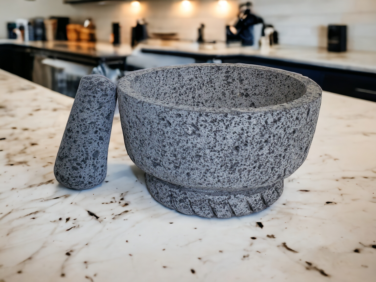 Sculpted Molcajete - Lava Stone - 8 Inch Molcajete Accessories Kitchen & Dining Molcajete