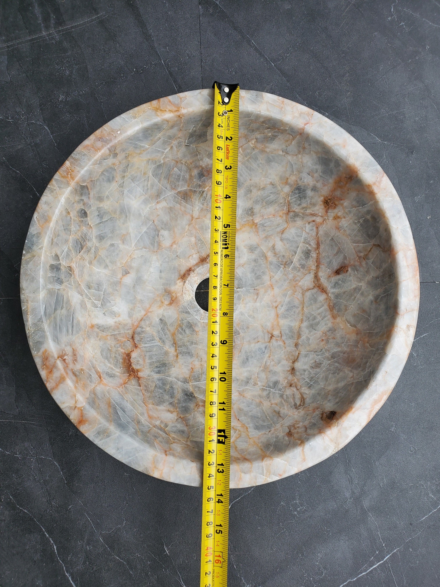 S31_03 Blue Gray Calcite Vessel Bathroom Sink