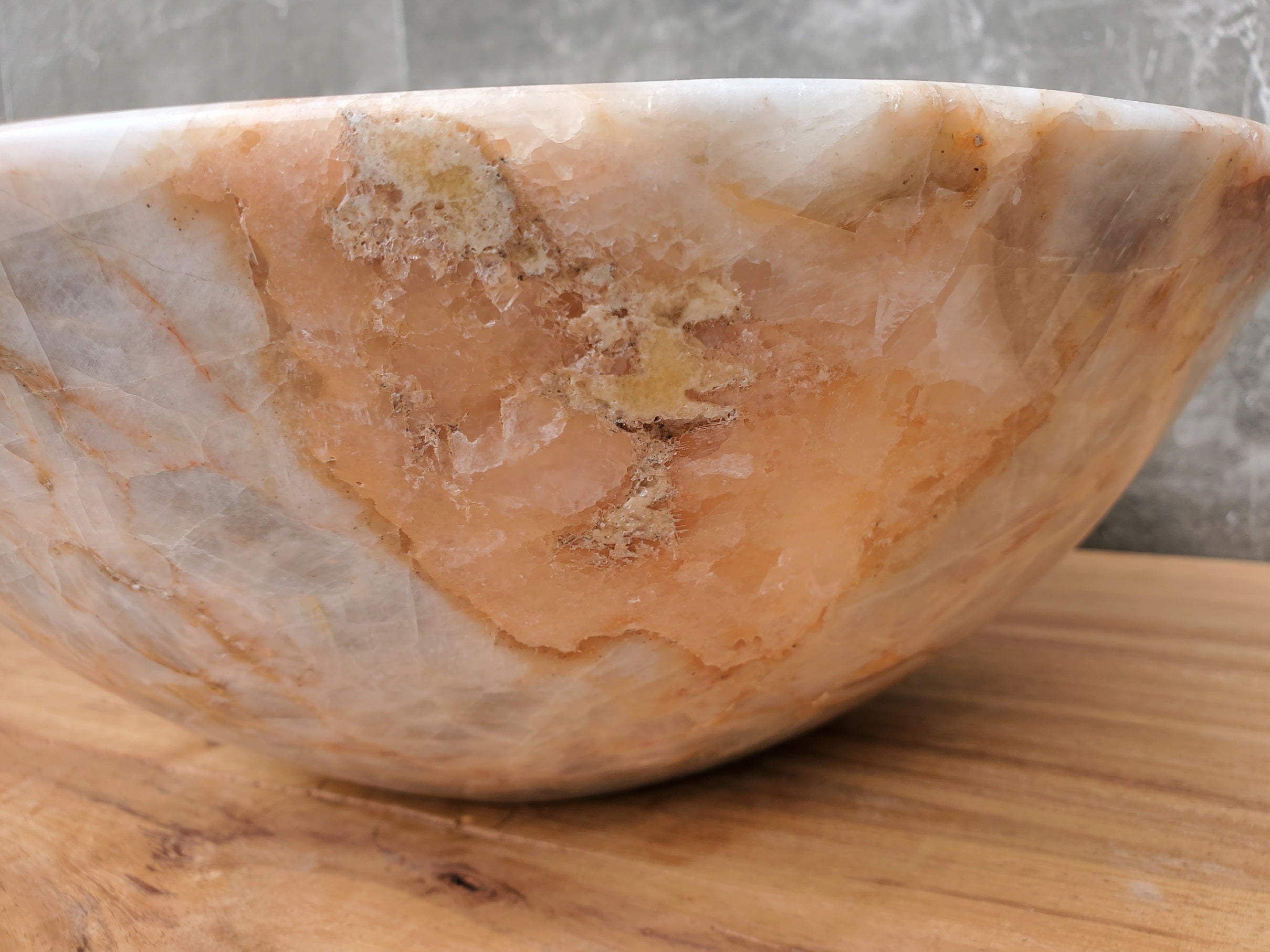 S31_03 Blue Gray Calcite Vessel Bathroom Sink - 14 x 14 inch