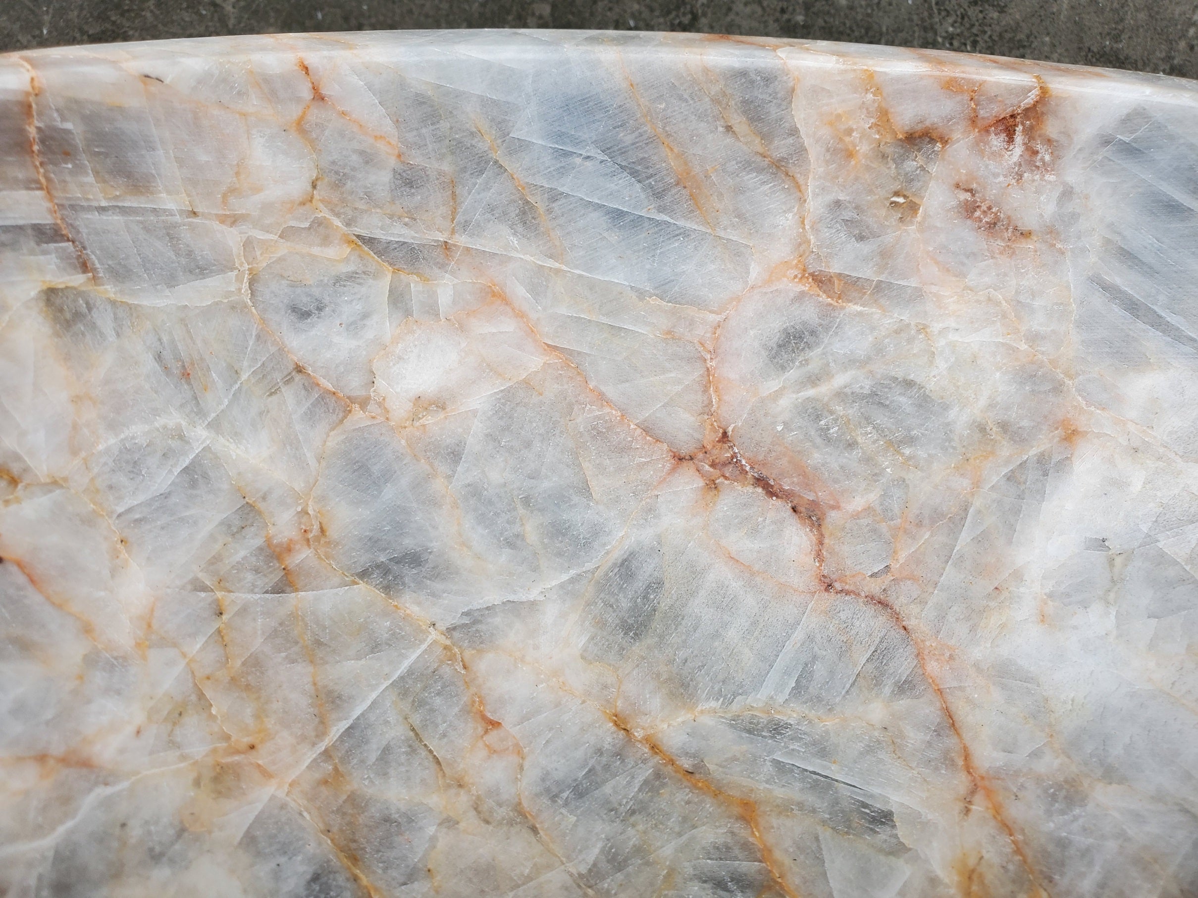 S31_03 Blue Gray Calcite Vessel Bathroom Sink - 14 x 14 inch