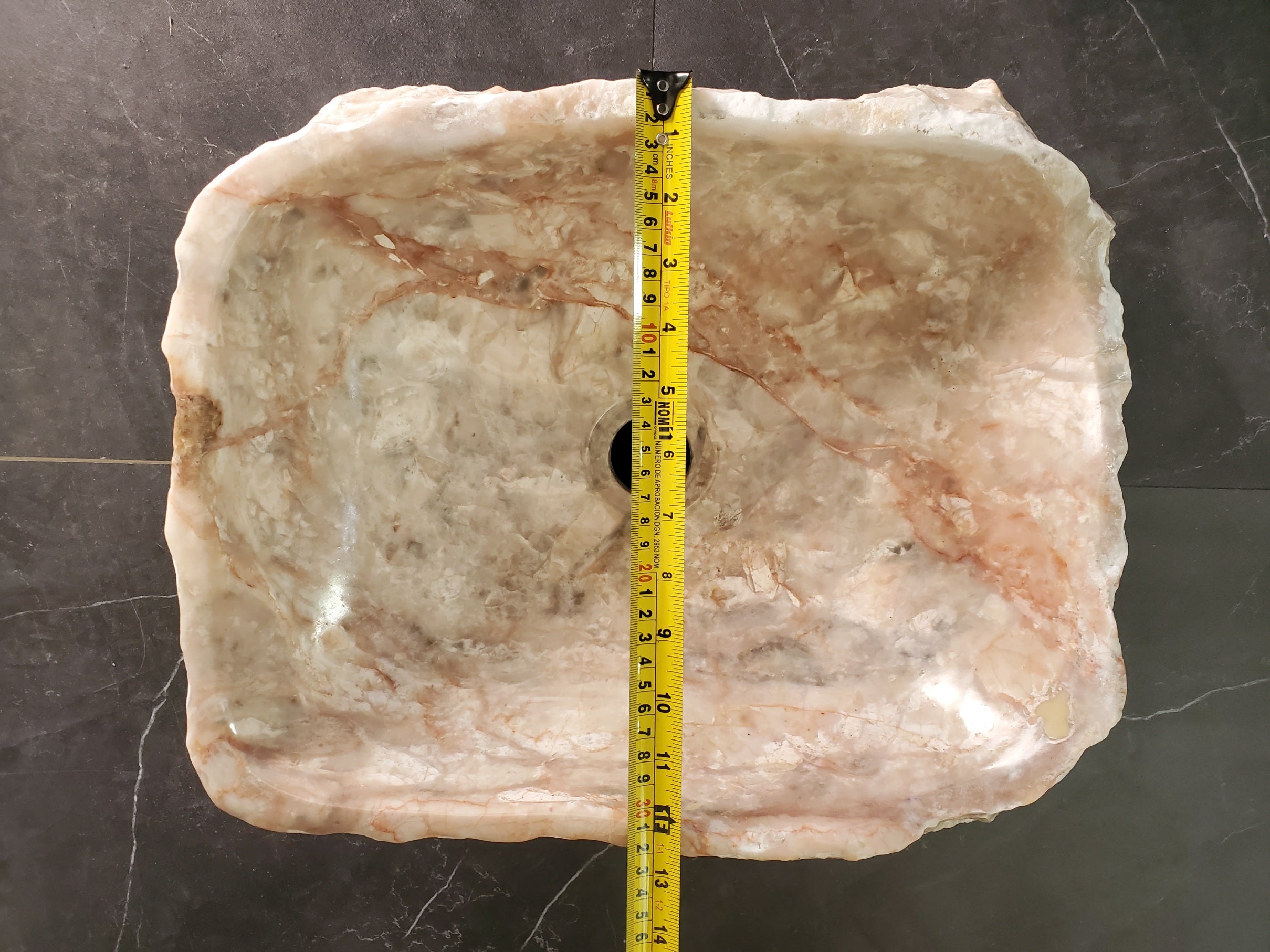 S34_06 Onyx Stone Vessel Sink - 16 x 12.5 inch