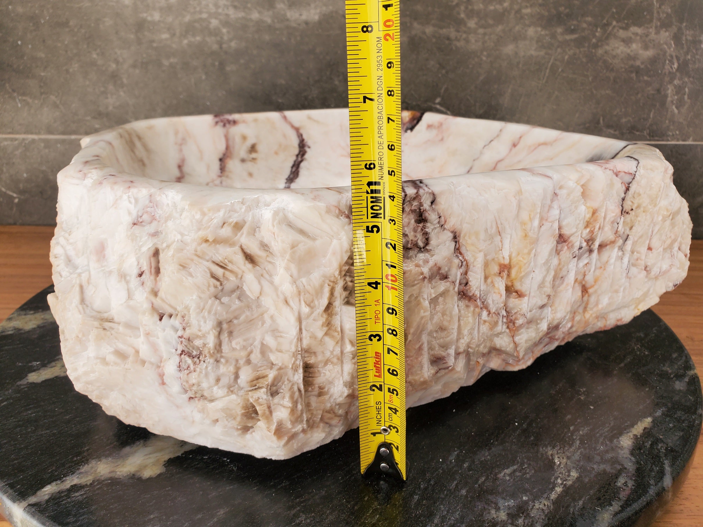 S33_06 Onyx Stone Vessel Sink - 14 x 13 inch