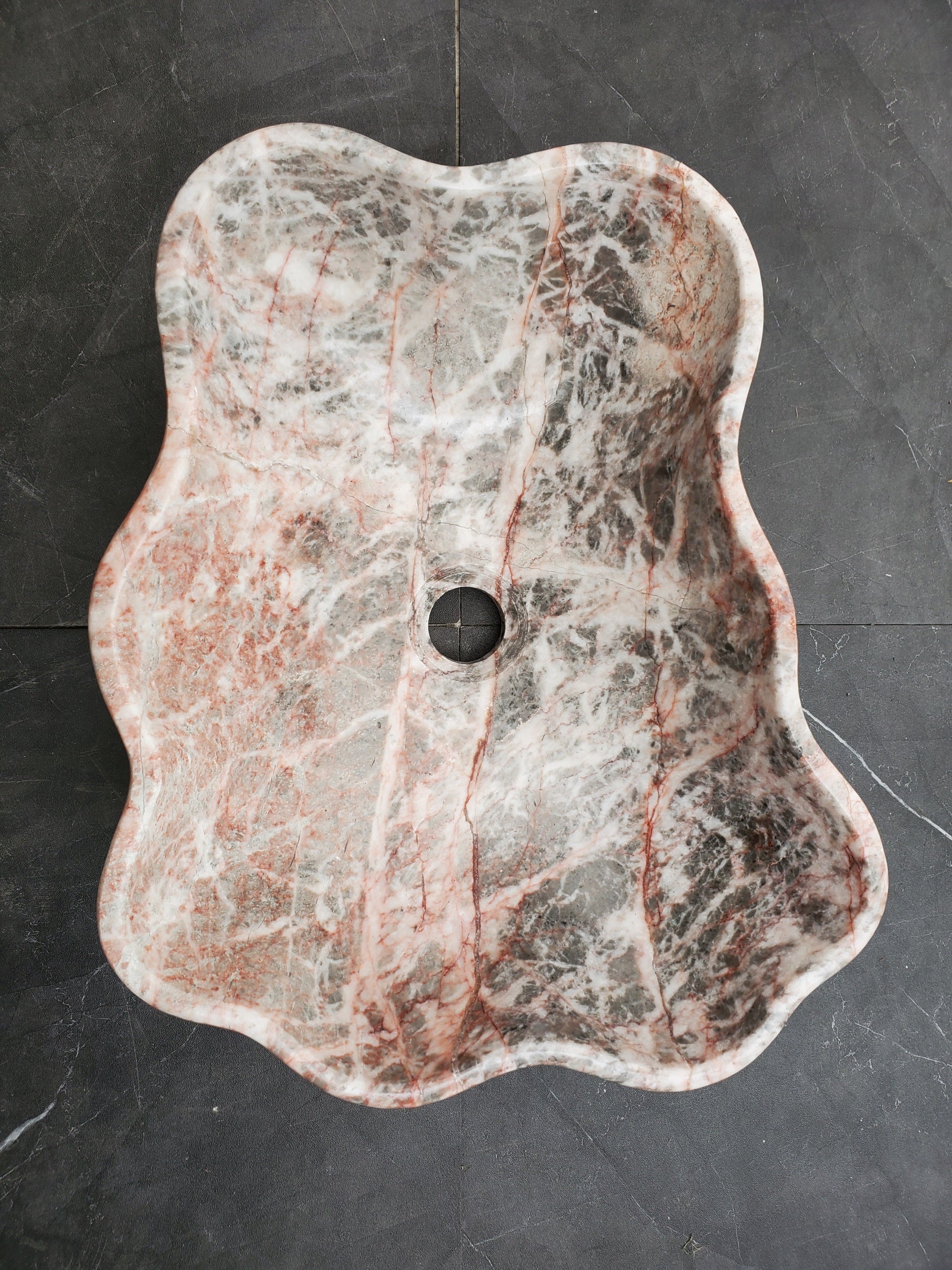 S31_27 Marble Vessel Bathroom Sink - 16.5 x 13.5 inch