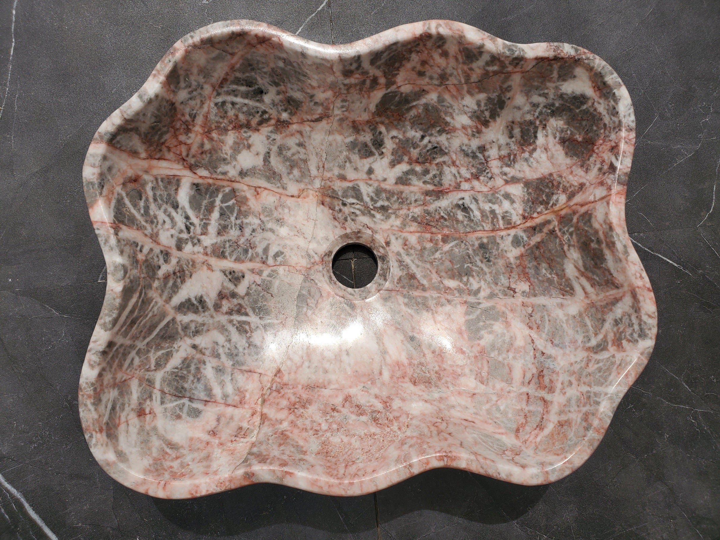 S31_50 Marble Vessel Bathroom Sink - 15 x 13 inch