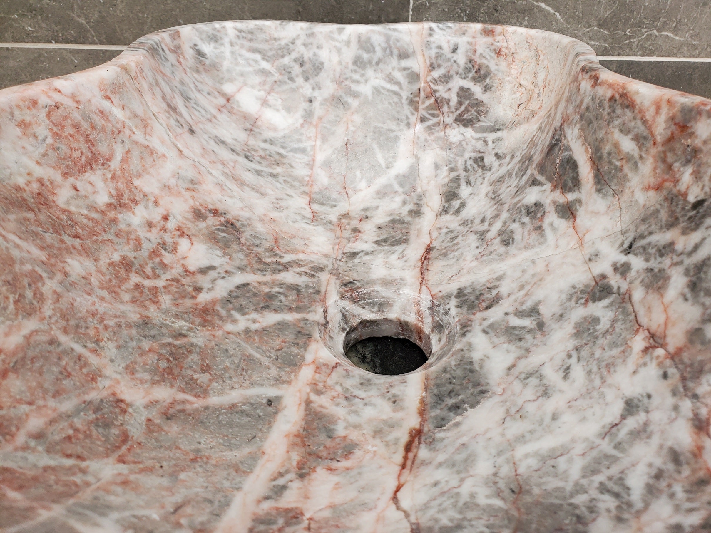 S31_27 Marble Vessel Bathroom Sink - 16.5 x 13.5 inch
