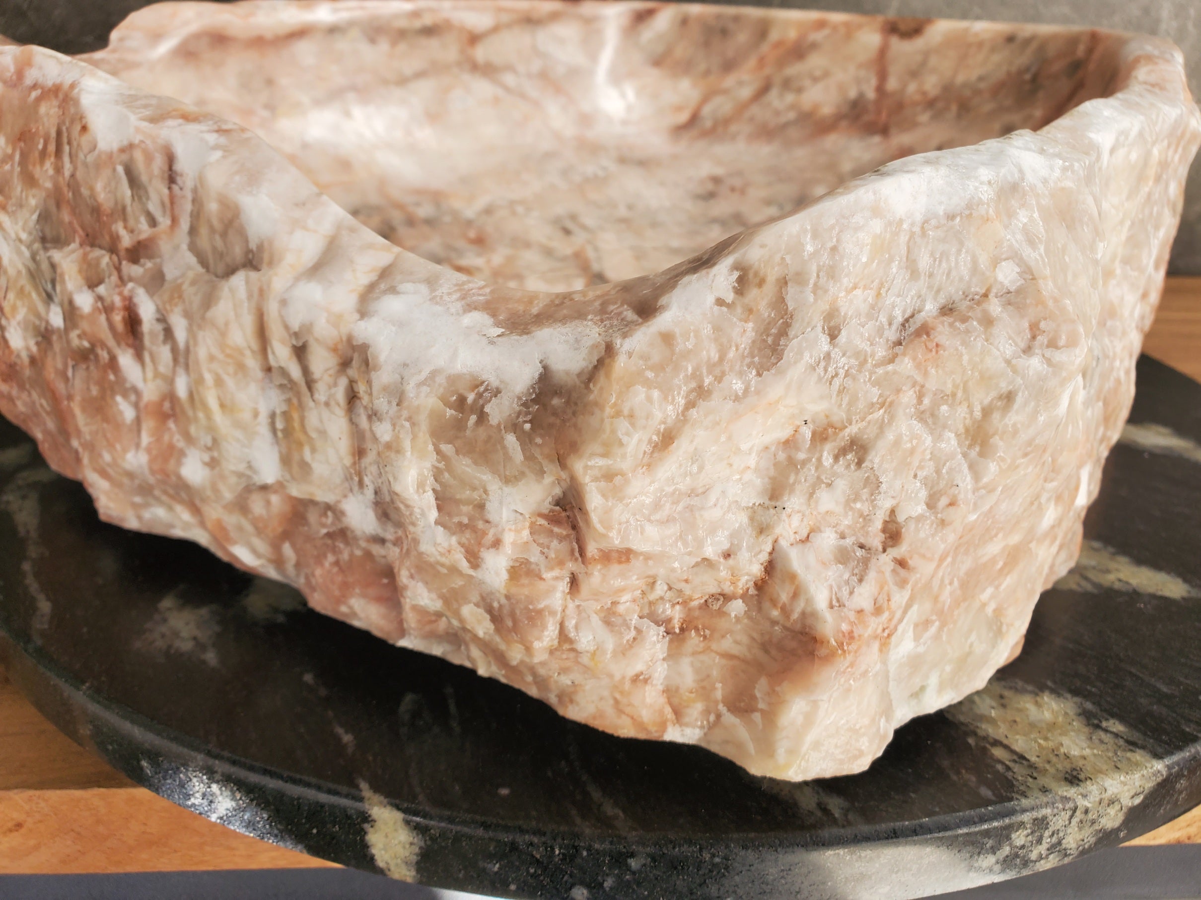 S34_06 Onyx Stone Vessel Sink - 16 x 12.5 inch