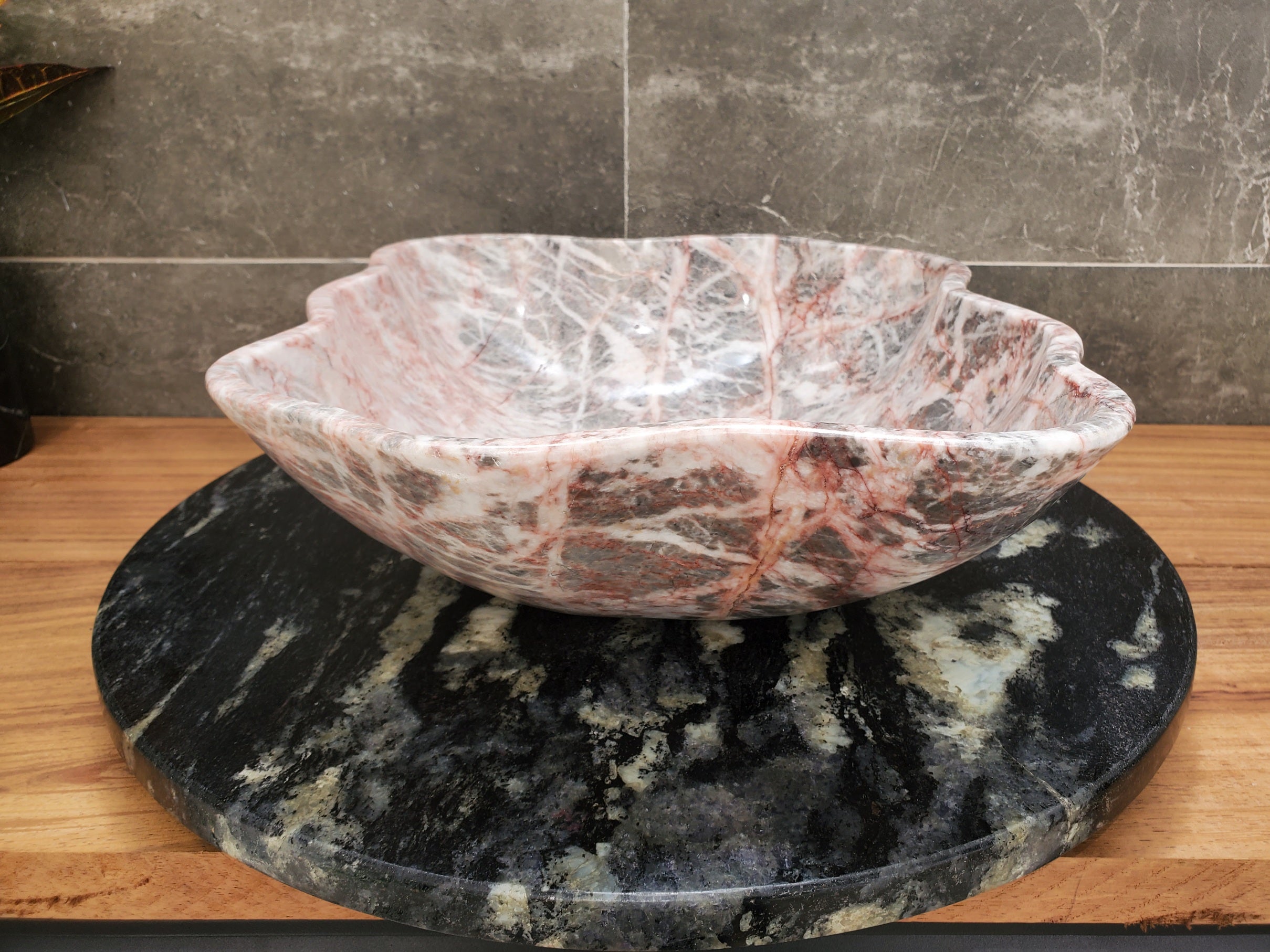 S31_50 Marble Vessel Bathroom Sink - 15 x 13 inch