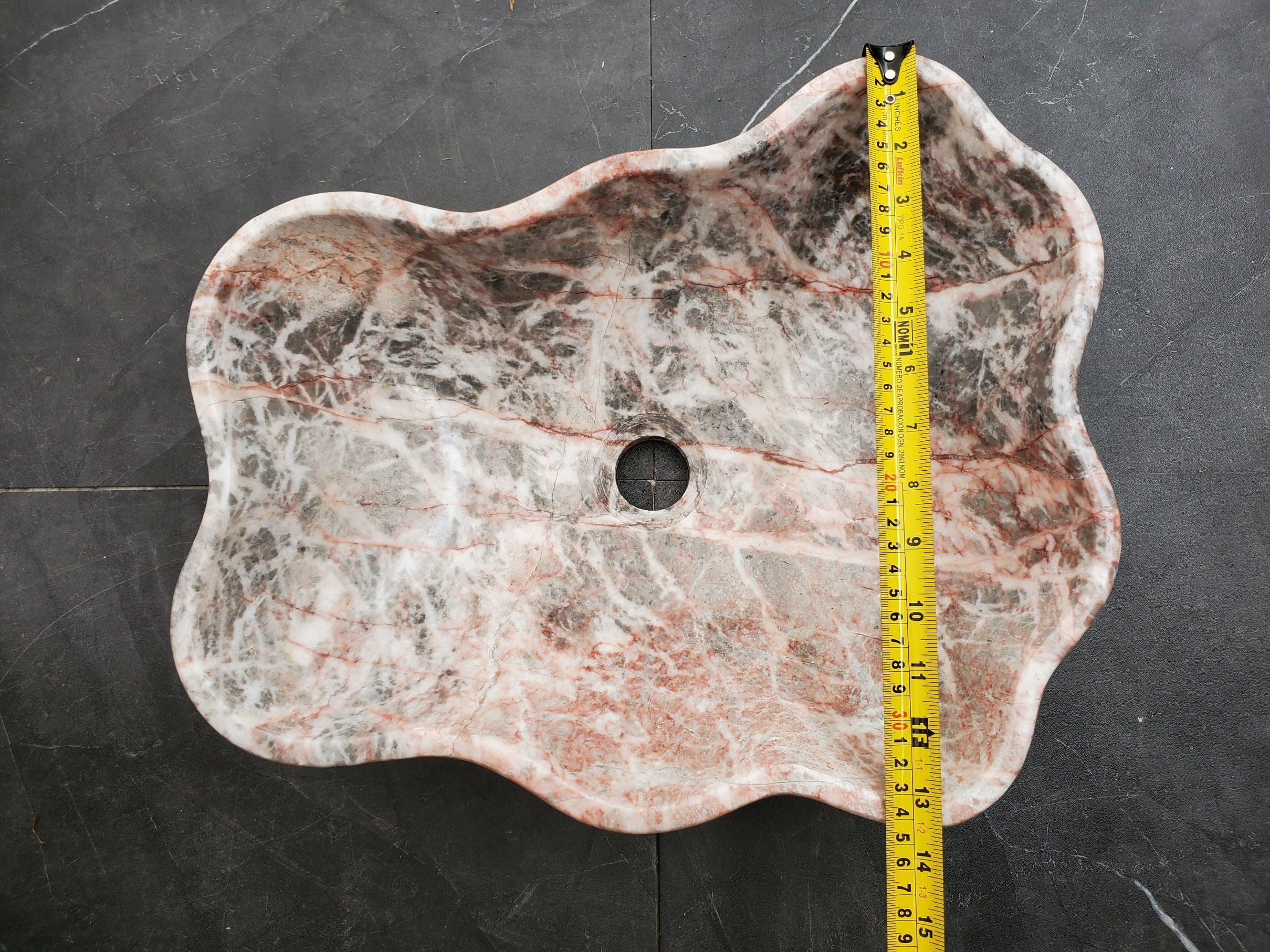 S31_27 Marble Vessel Bathroom Sink - 16.5 x 13.5 inch