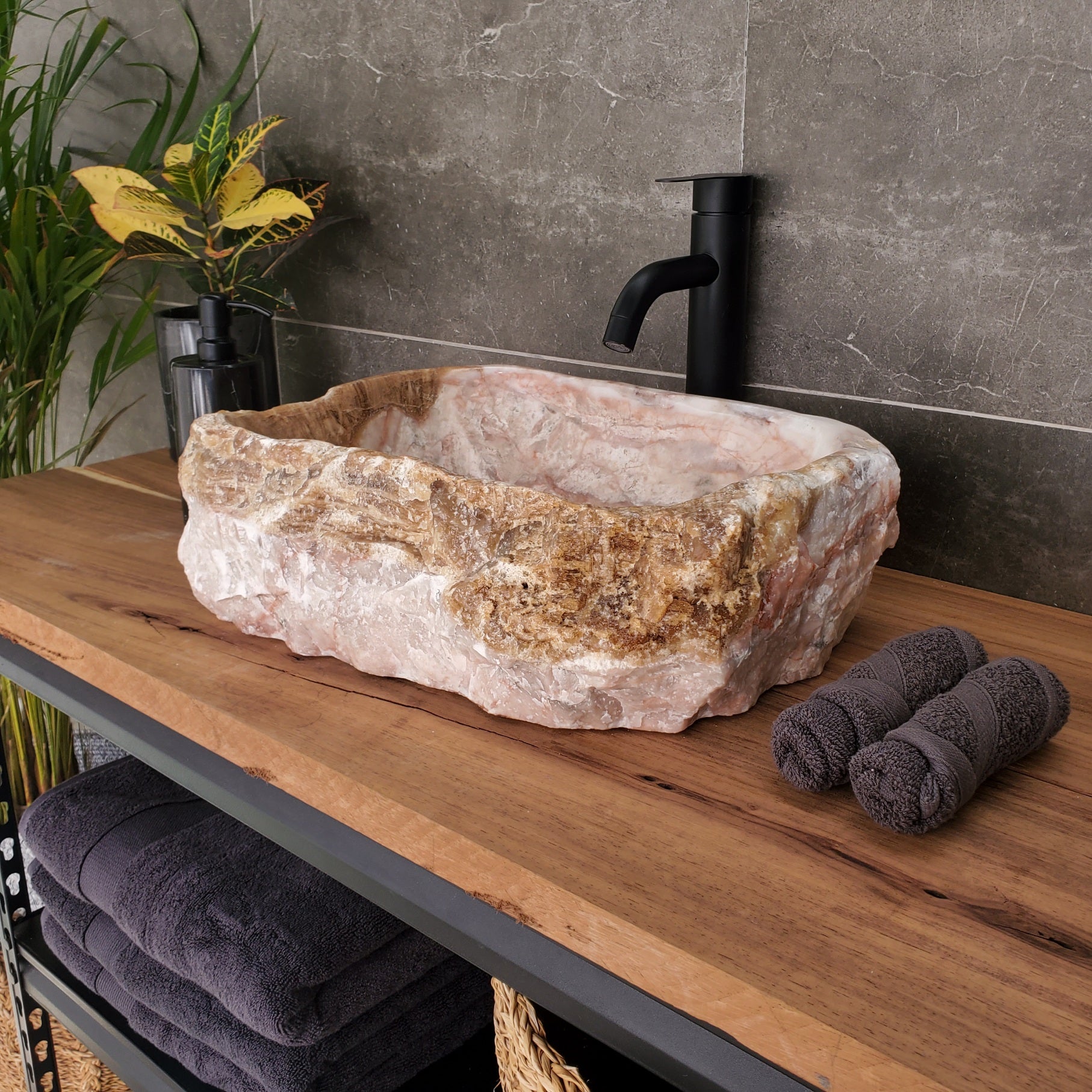 S33_07 Marble Vessel Bathroom Sink