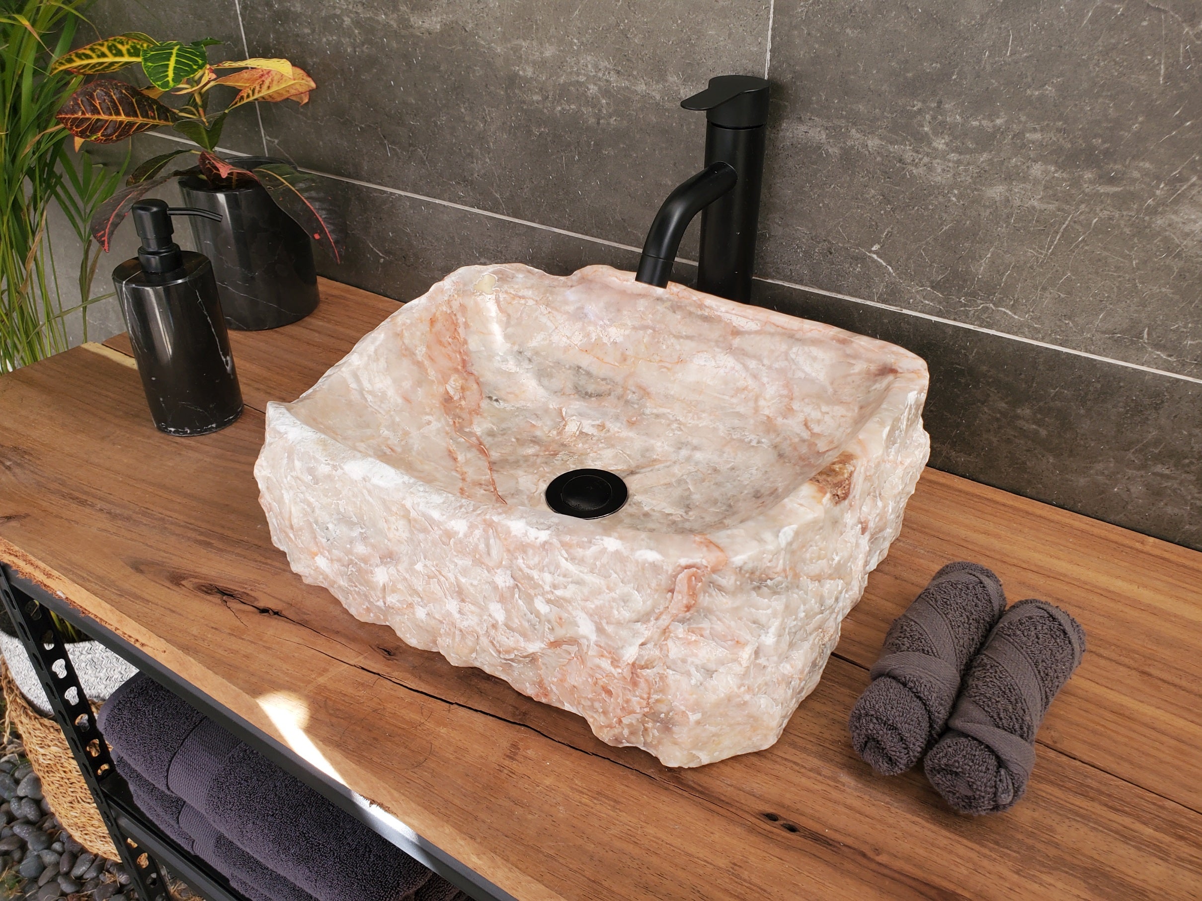 S34_06 Marble Stone Vessel Sink
