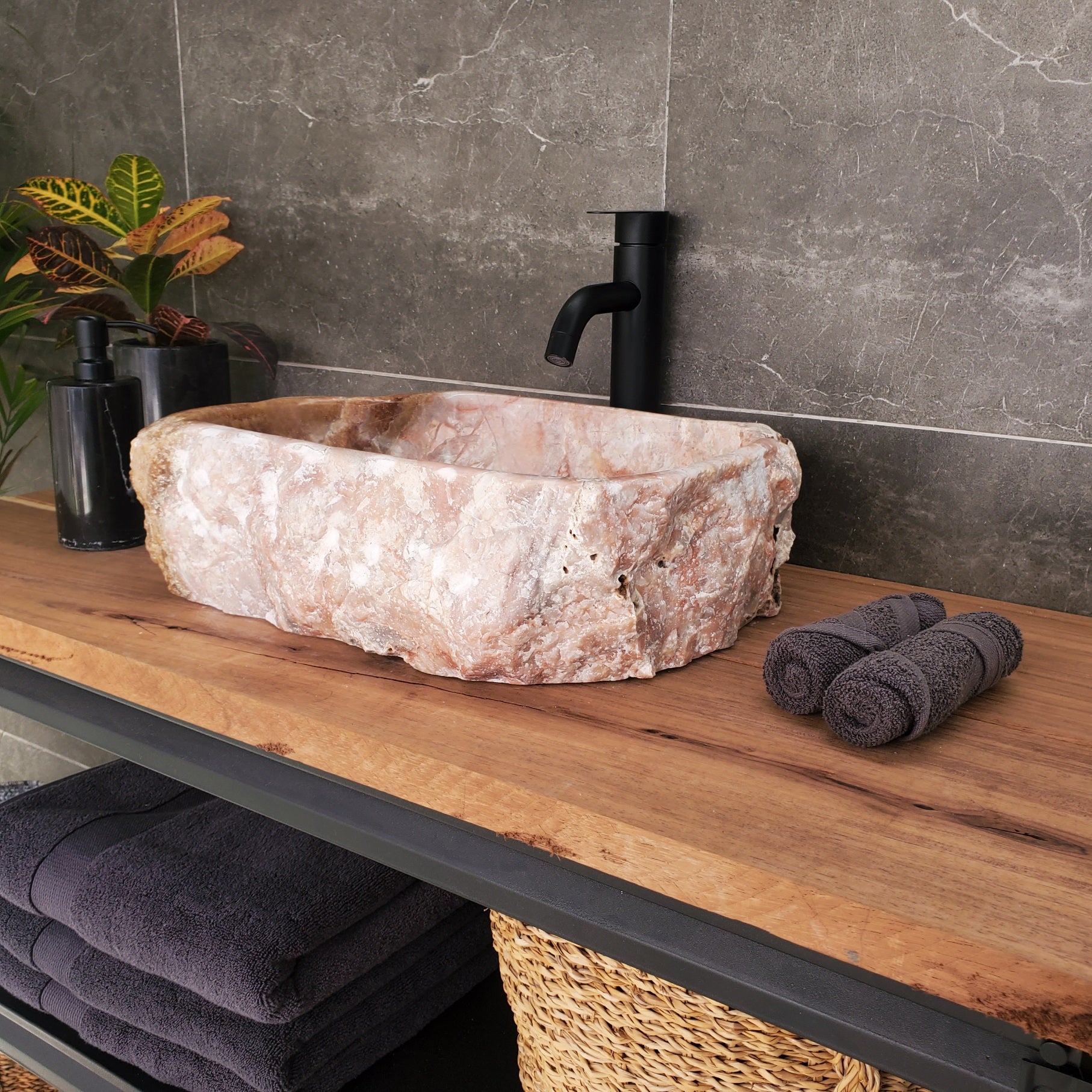 S34_02 Marble Stone Vessel Sink