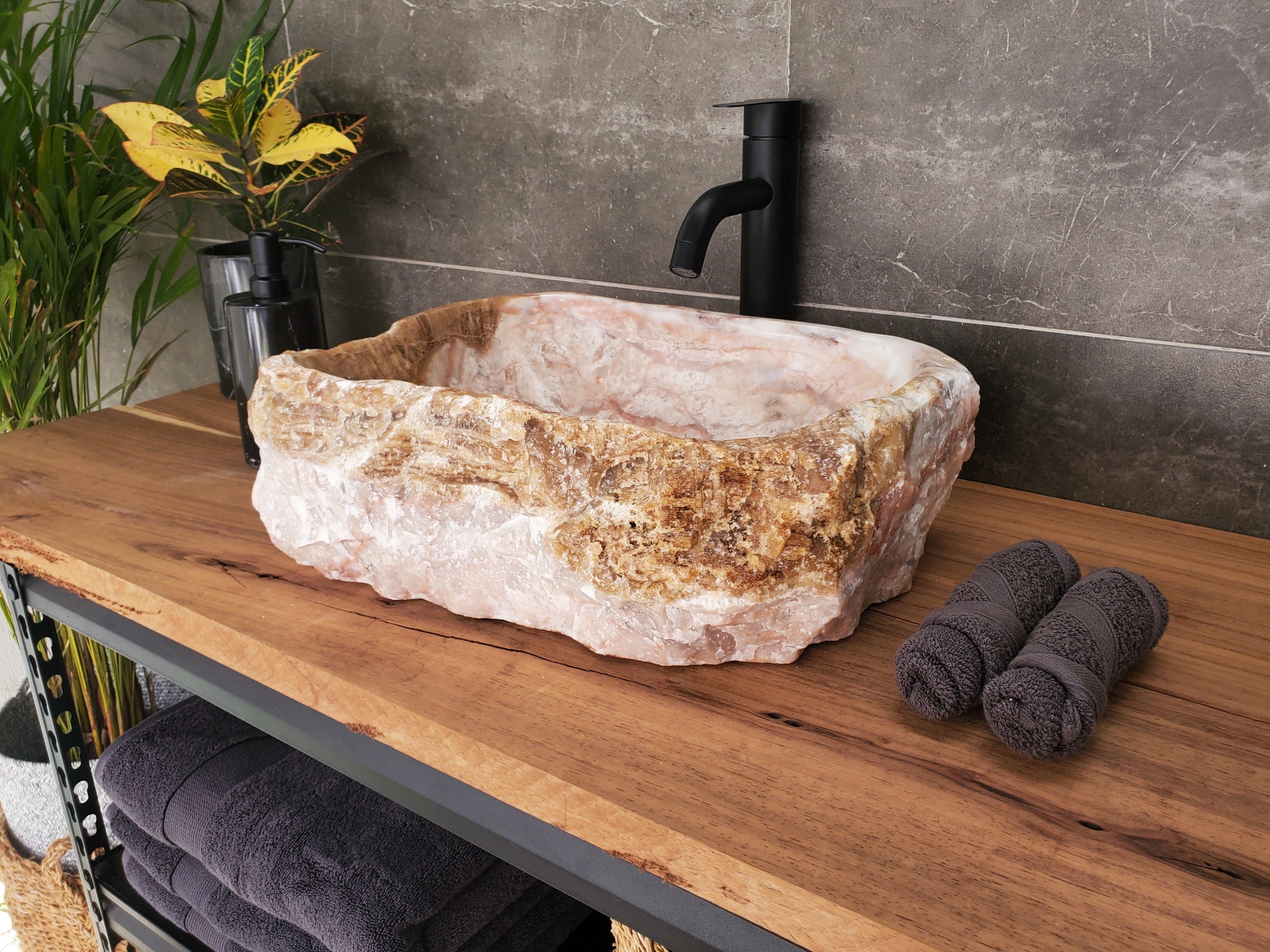 S33_07 Marble Vessel Bathroom Sink