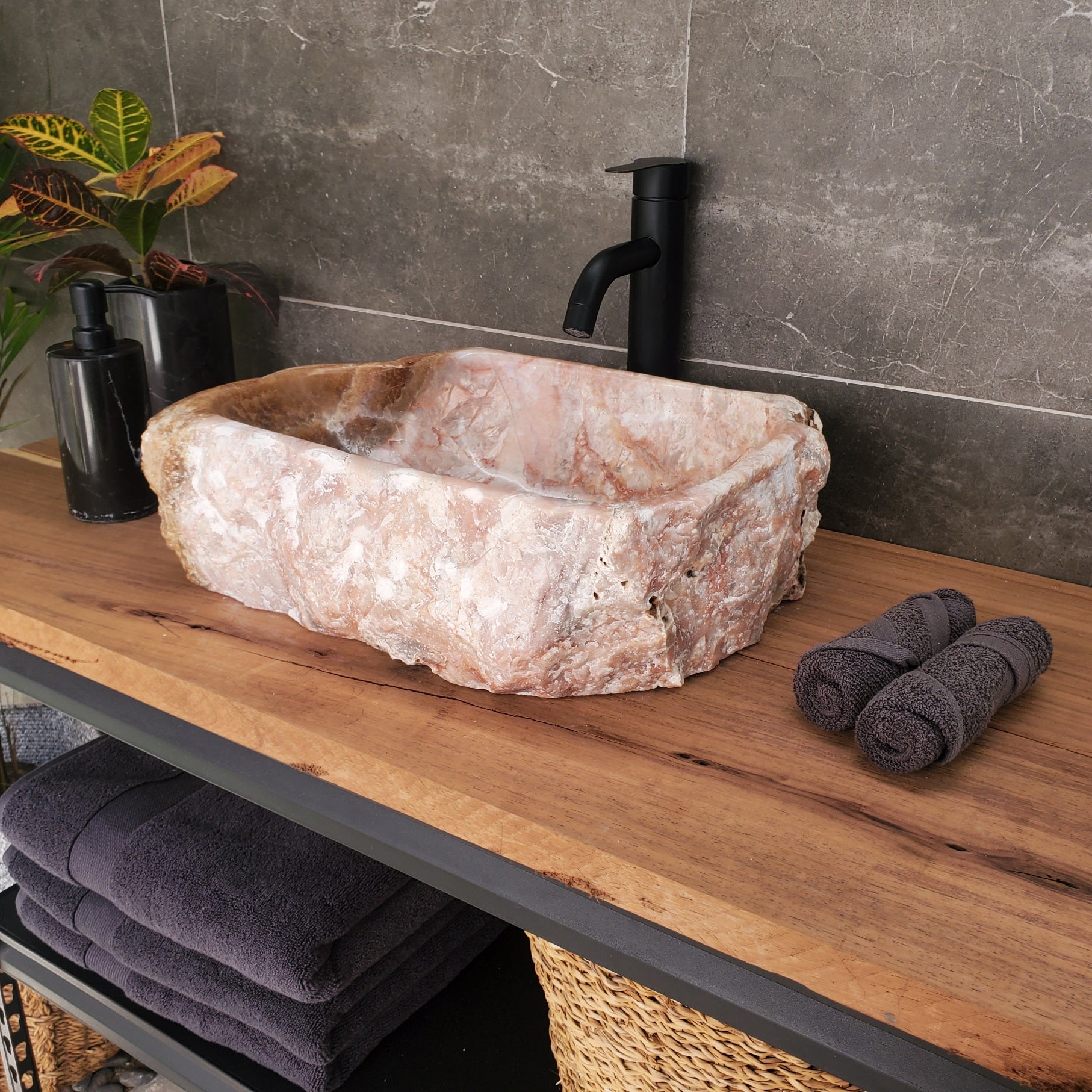 S34_02 Marble Stone Vessel Sink