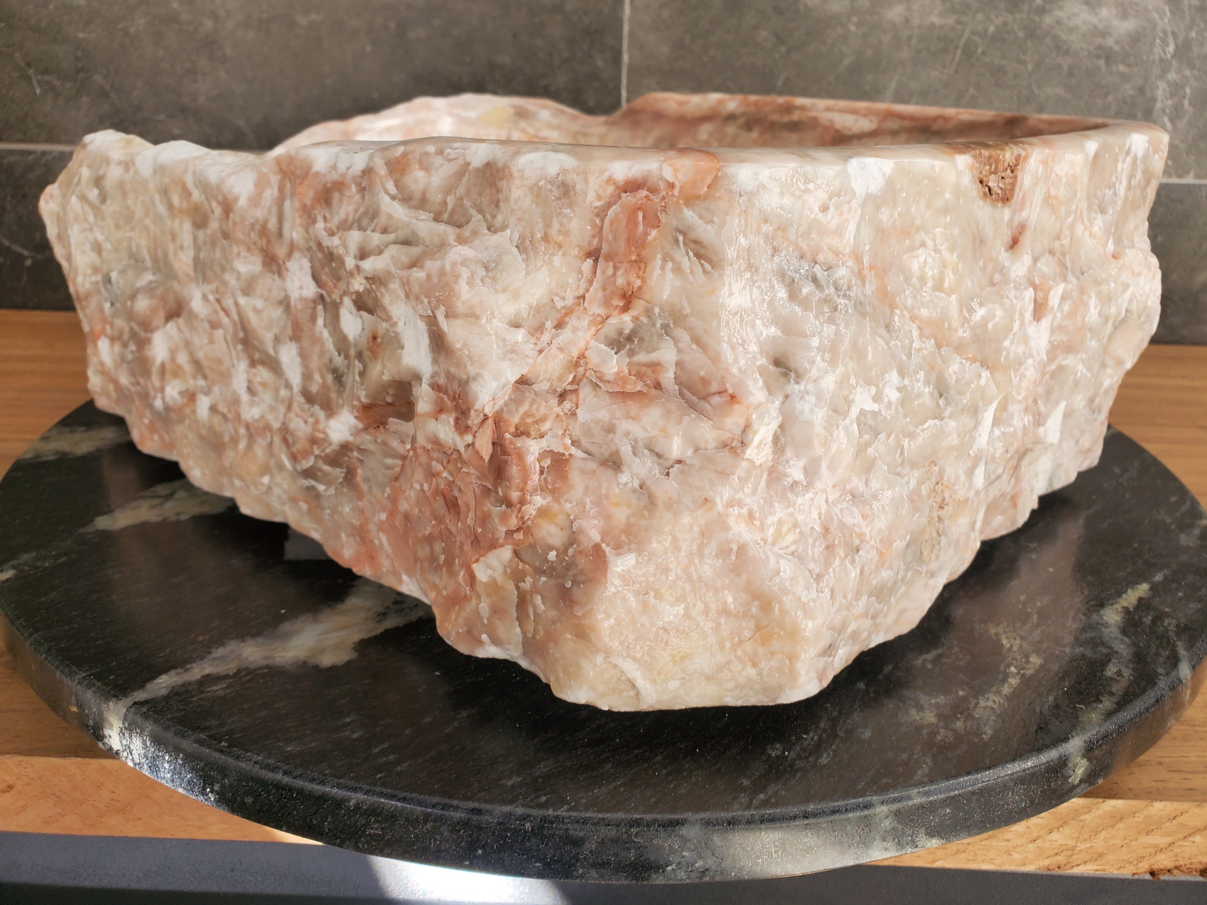 S34_06 Onyx Stone Vessel Sink - 16 x 12.5 inch