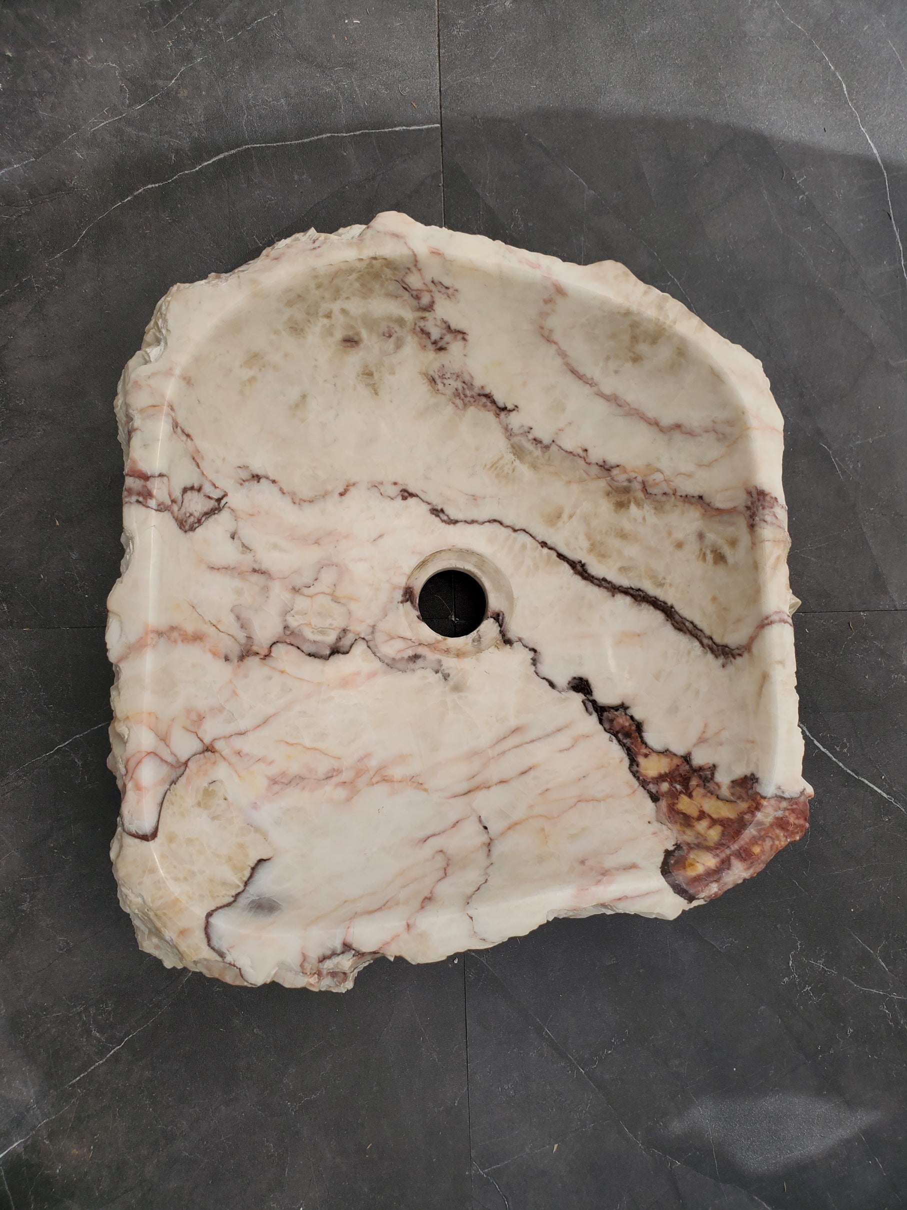 S33_06 Onyx Stone Vessel Sink - 14 x 13 inch