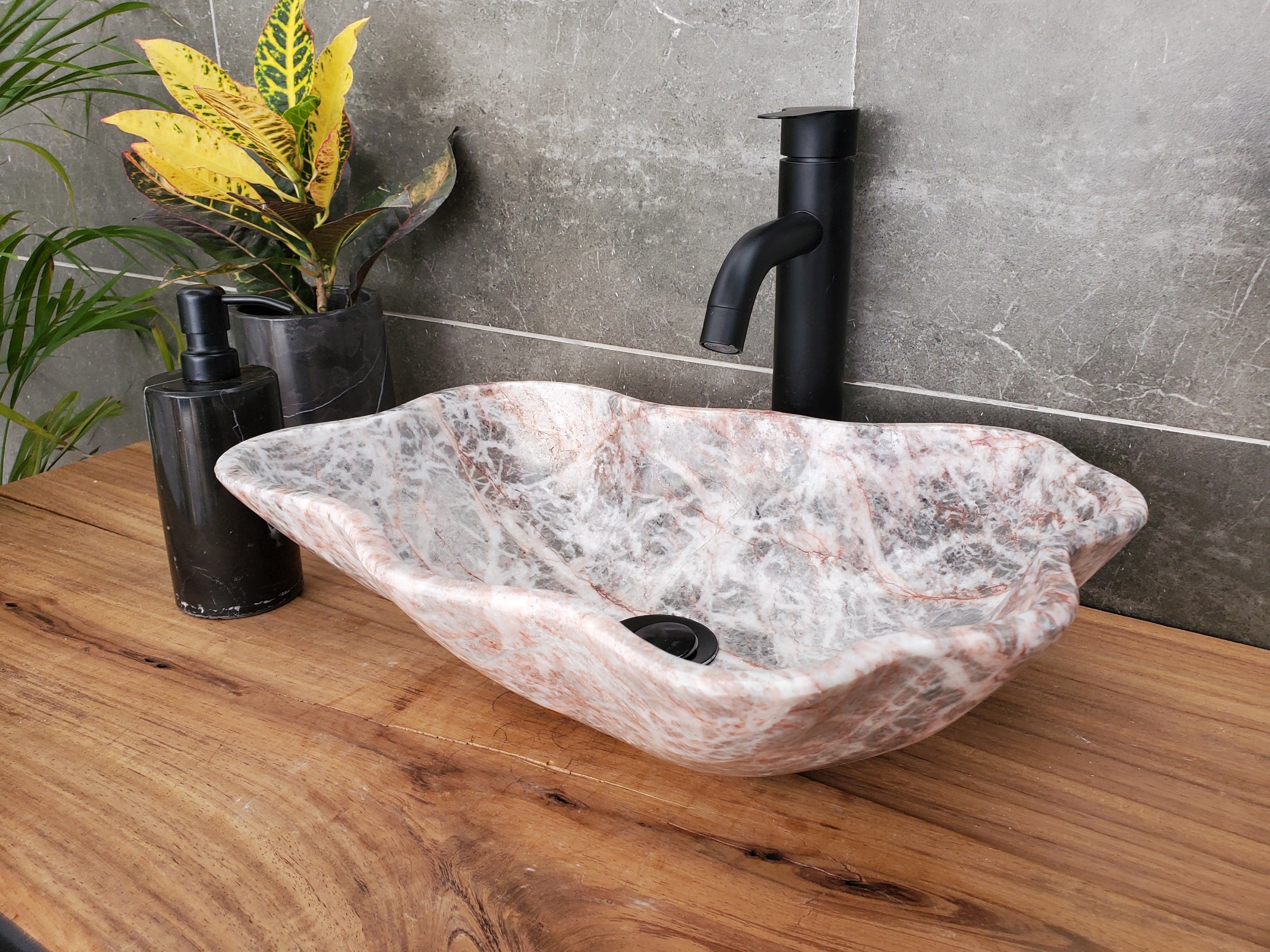 SET3169 Marble Stone Vessel Sink Set