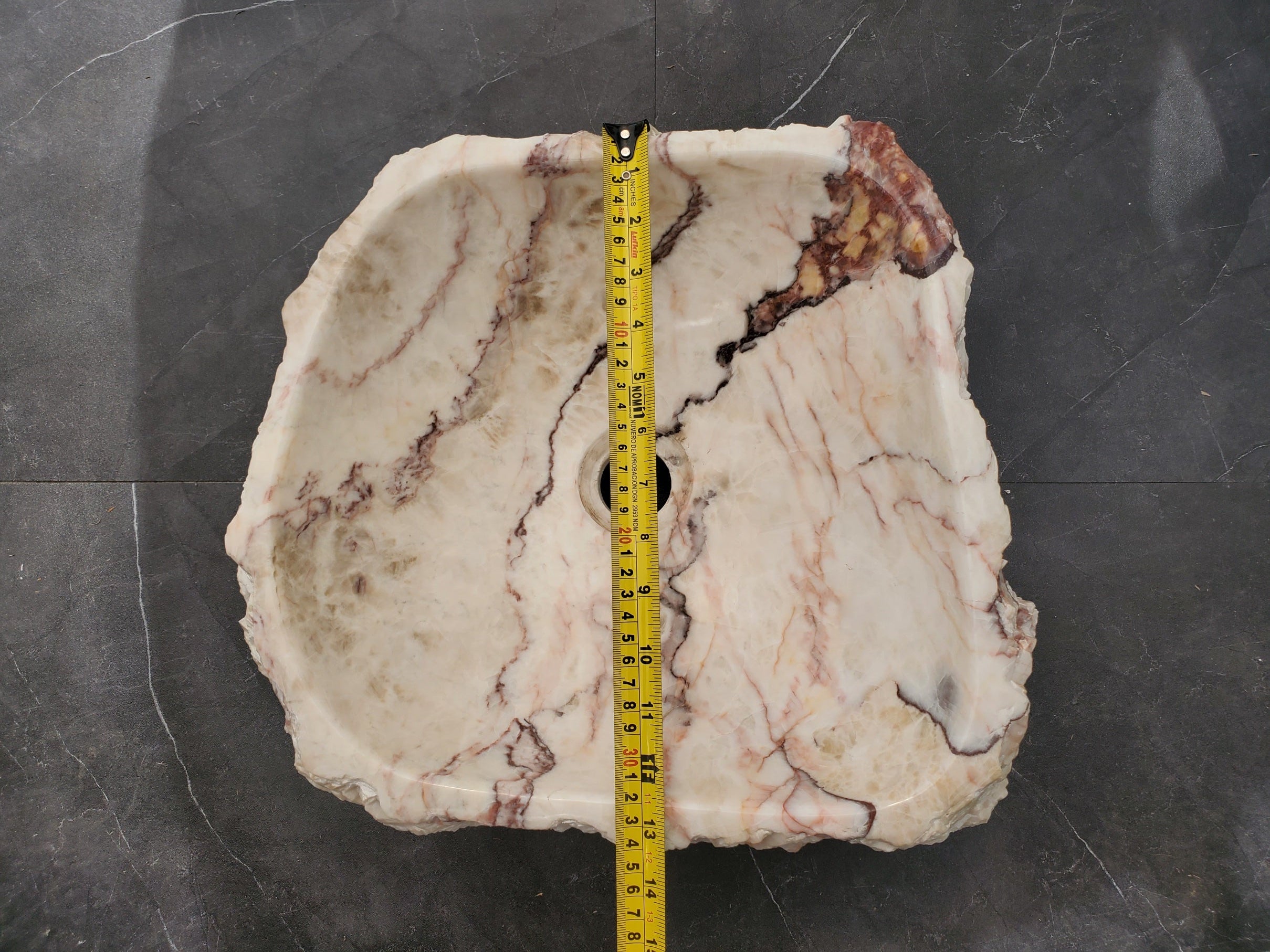 S33_06 Onyx Stone Vessel Sink - 14 x 13 inch