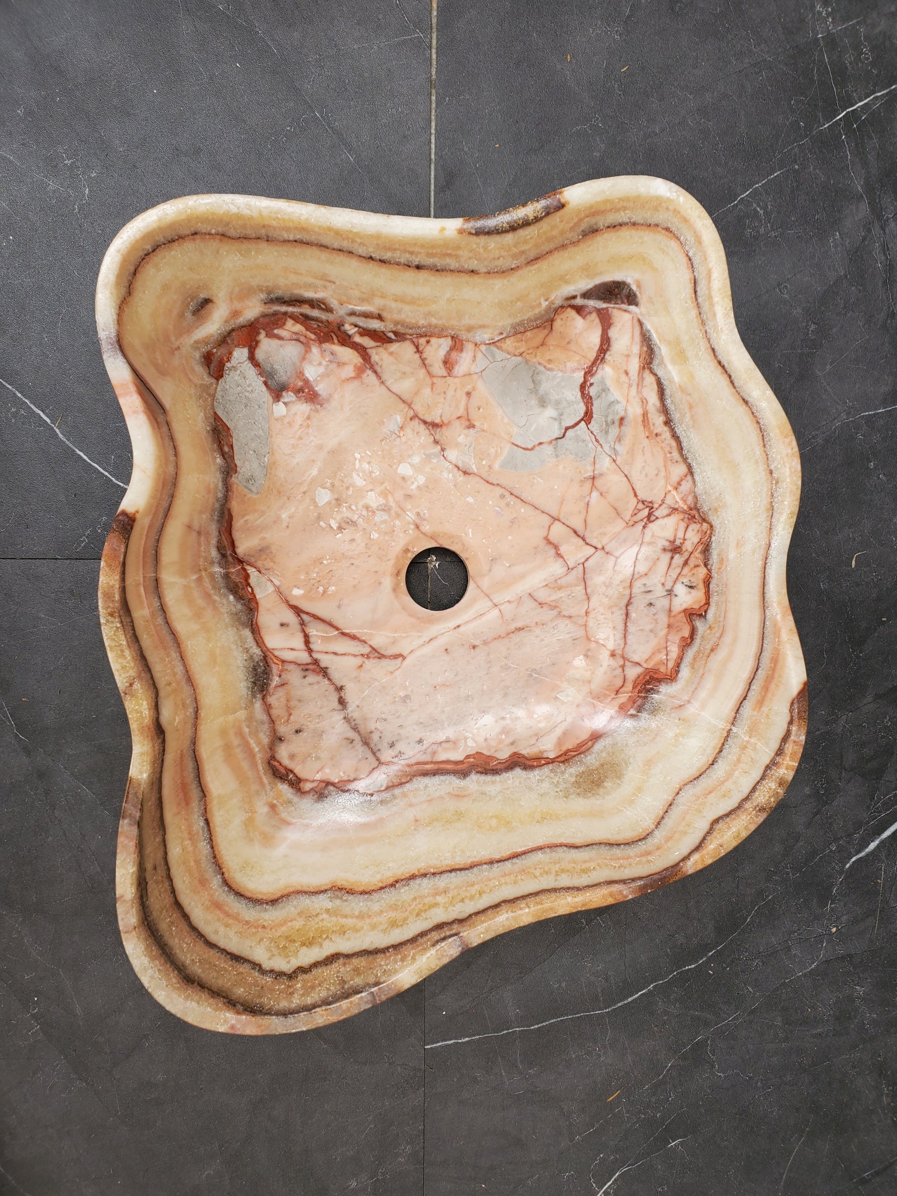 S33_37 Onyx Bathroom Vessel Sink - 17 x 14.5 inch