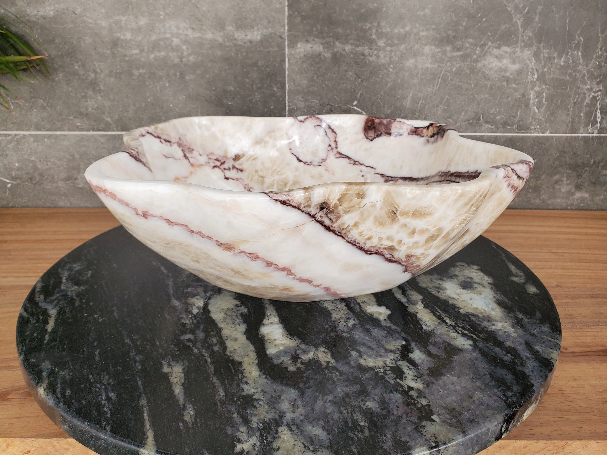 S33_40 Onyx Stone Vessel Bathroom Sink - 17 x 13 inch