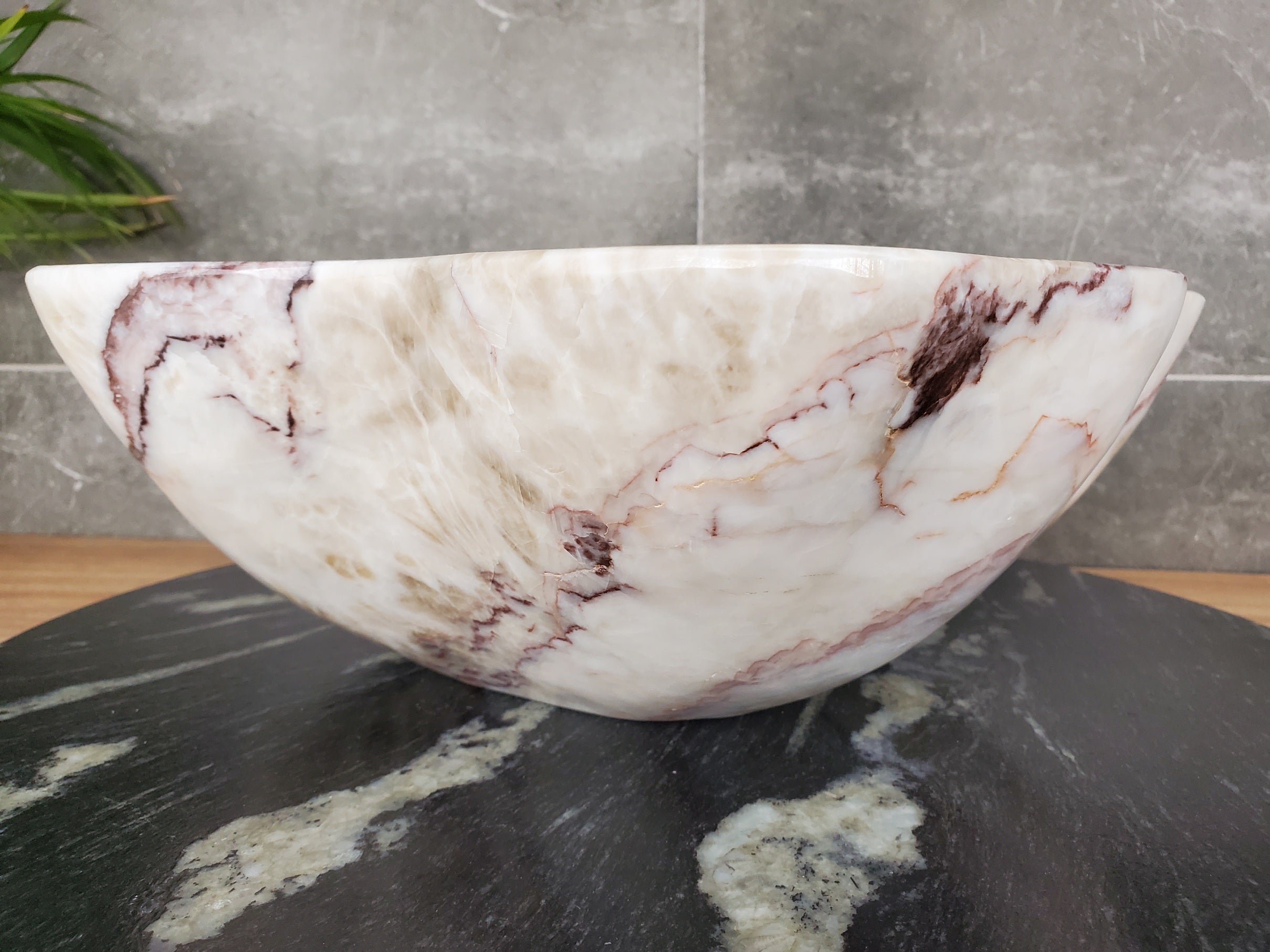 S33_40 Onyx Stone Vessel Bathroom Sink - 17 x 13 inch