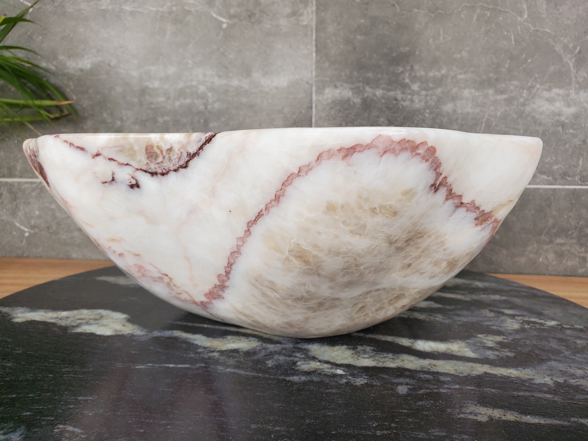 S33_40 Onyx Stone Vessel Bathroom Sink - 17 x 13 inch