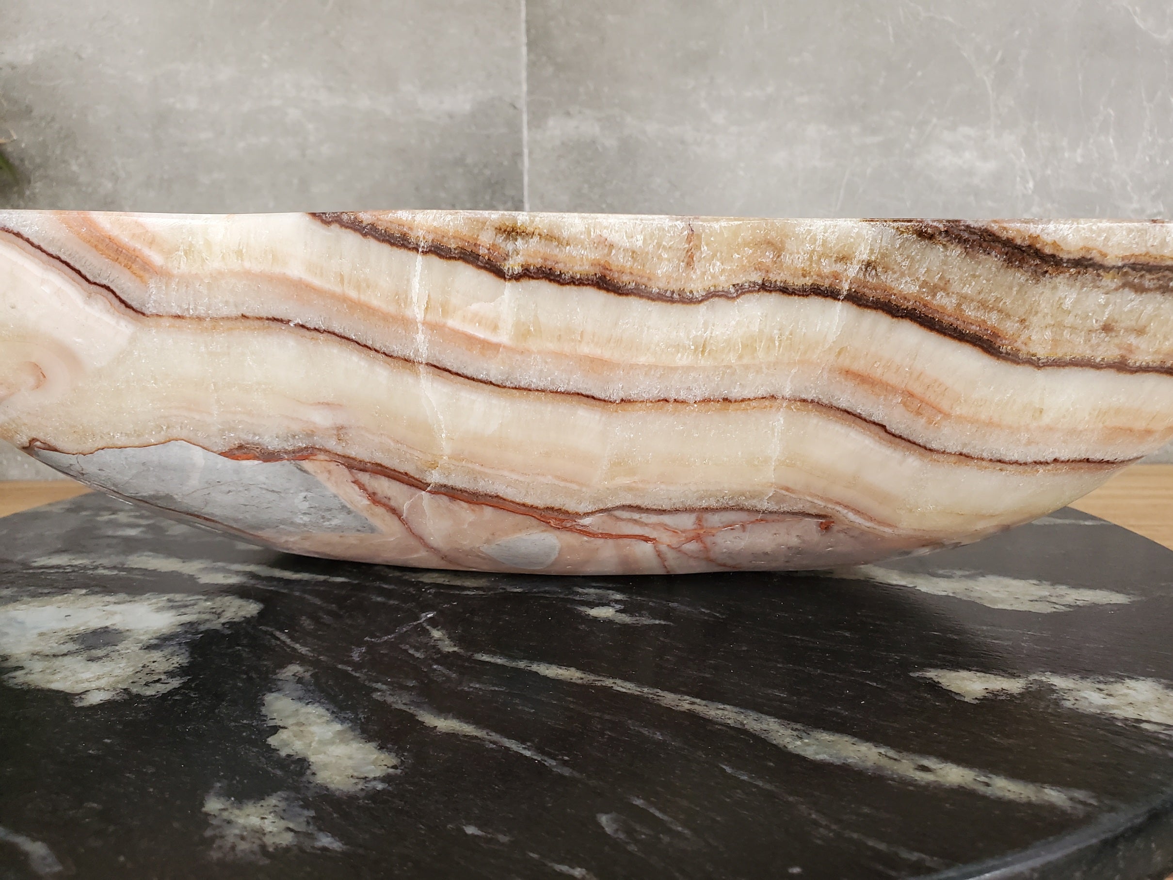 S33_37 Onyx Bathroom Vessel Sink - 17 x 14.5 inch