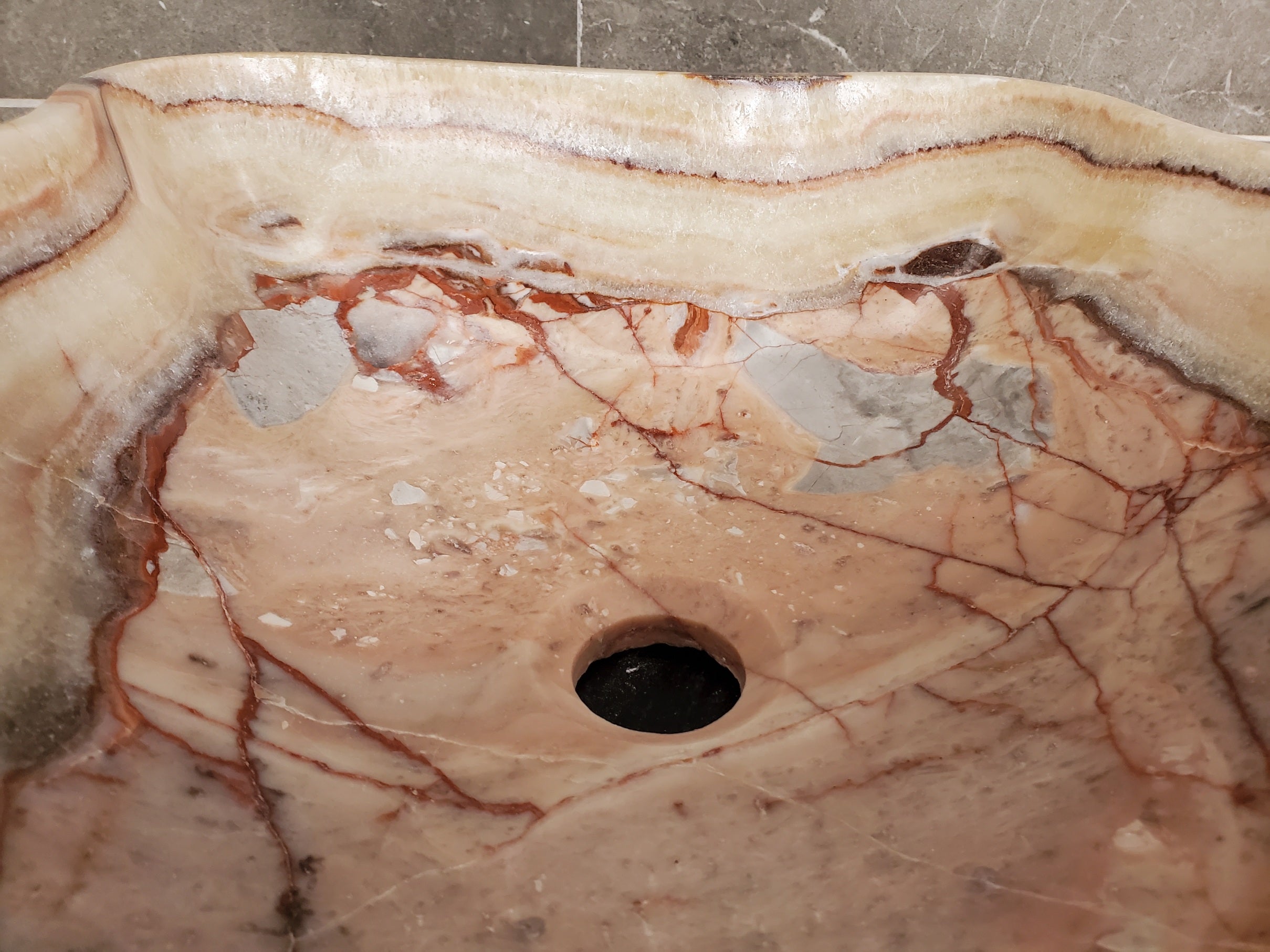 S33_37 Onyx Bathroom Vessel Sink - 17 x 14.5 inch