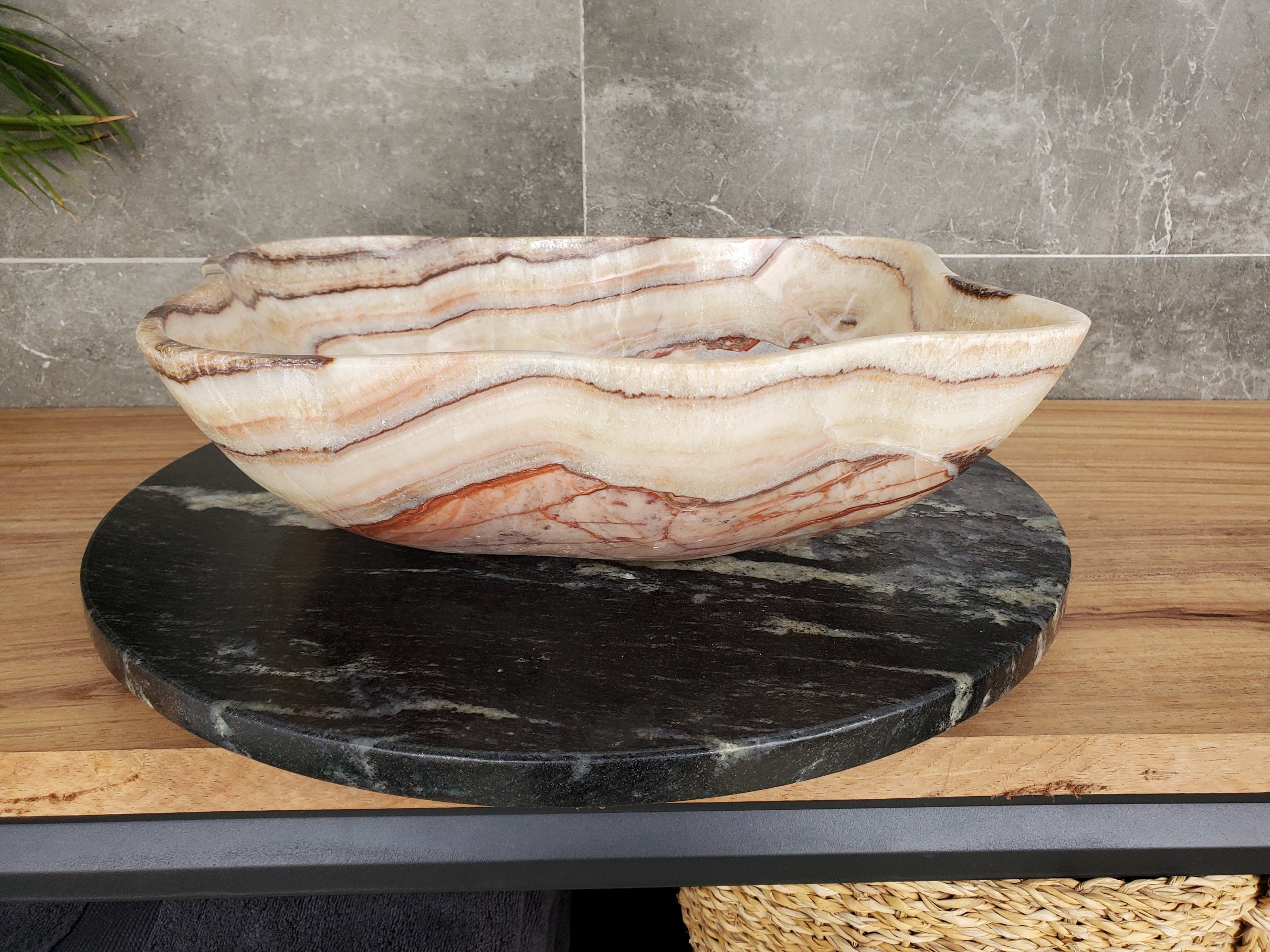 S33_37 Onyx Bathroom Vessel Sink - 17 x 14.5 inch