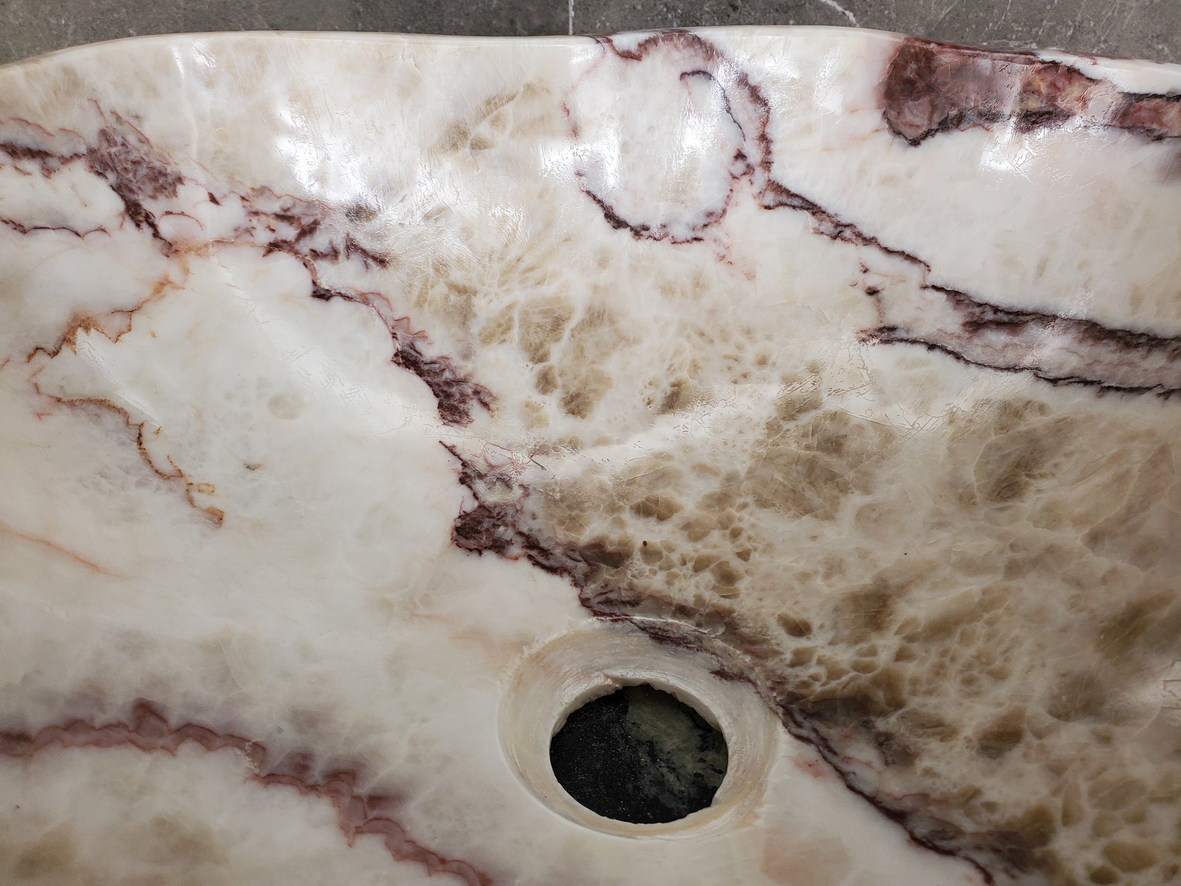 S33_40 Onyx Stone Vessel Bathroom Sink - 17 x 13 inch