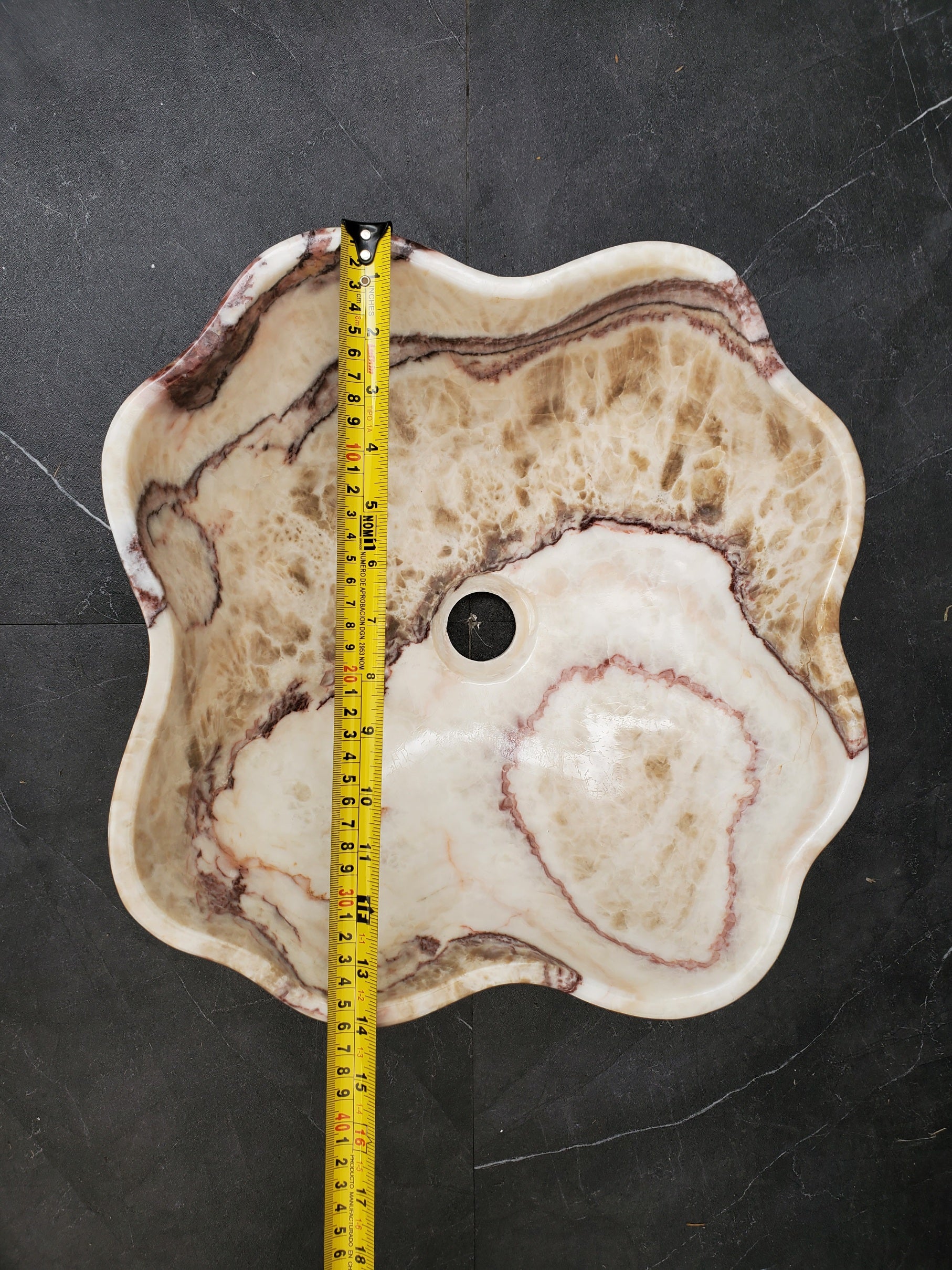 S33_40 Onyx Stone Vessel Bathroom Sink - 17 x 13 inch