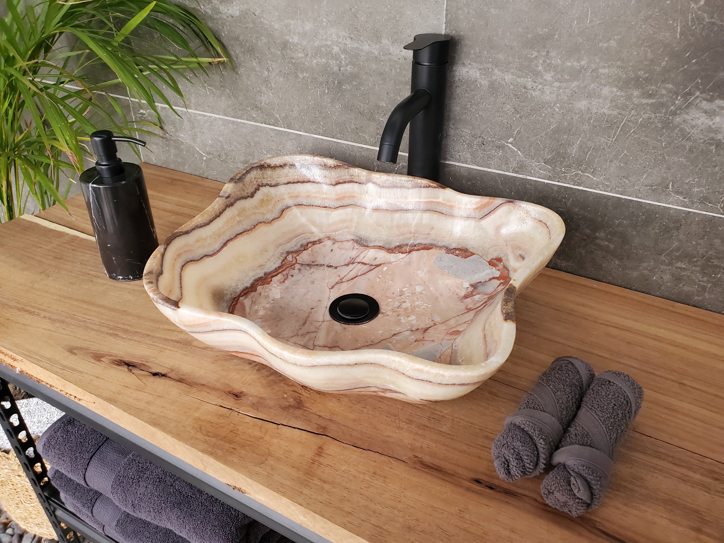 S33_37 Onyx Bathroom Vessel Sink - 17 x 14.5 inch