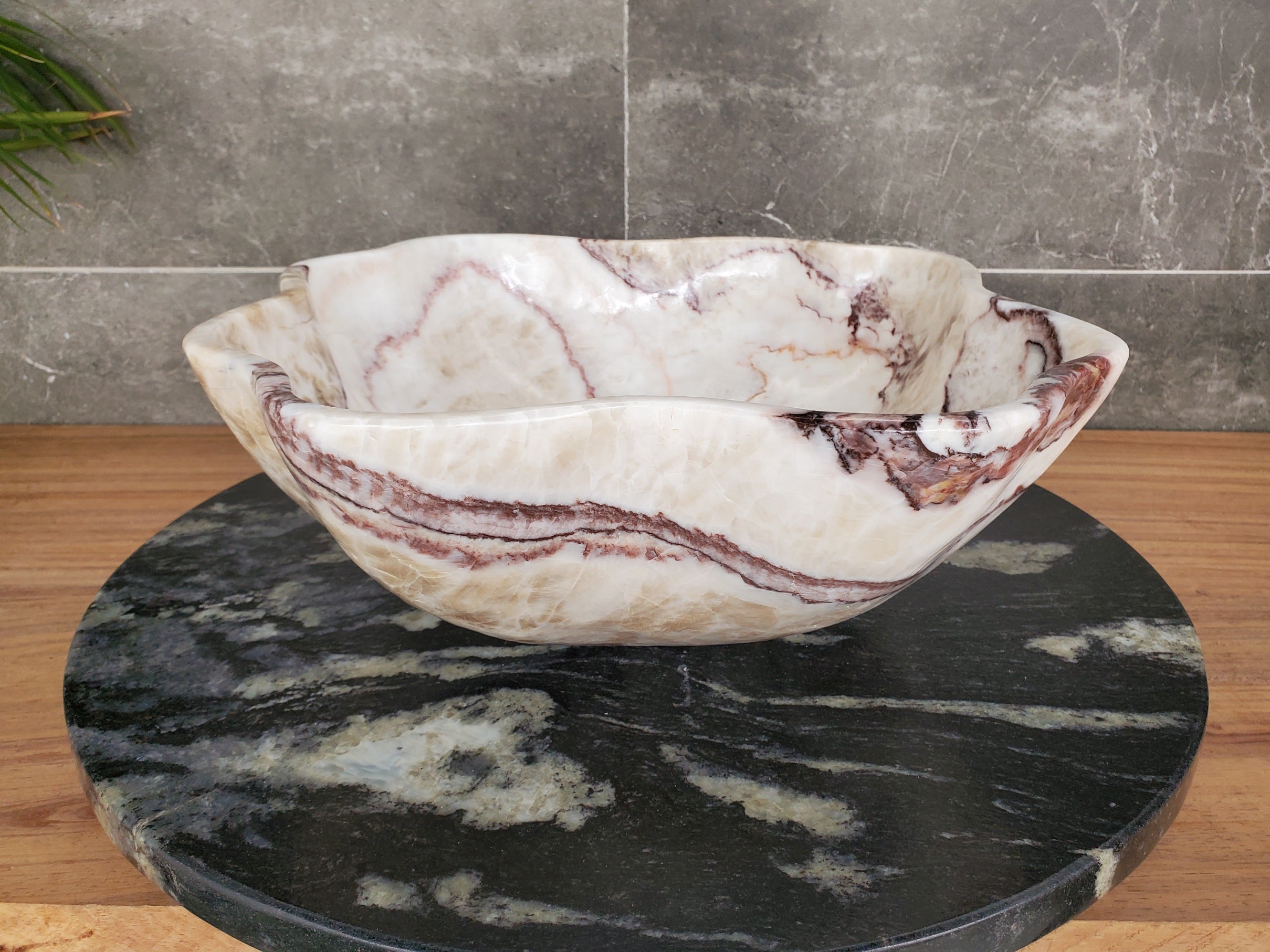 S33_40 Onyx Stone Vessel Bathroom Sink - 17 x 13 inch
