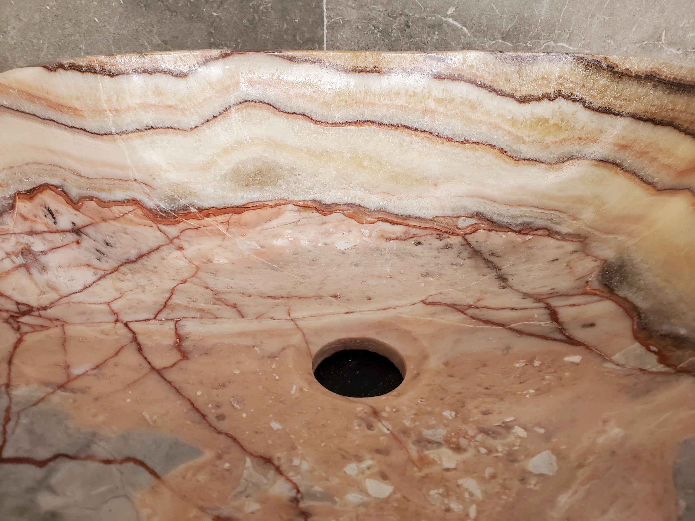 S33_37 Onyx Bathroom Vessel Sink - 17 x 14.5 inch
