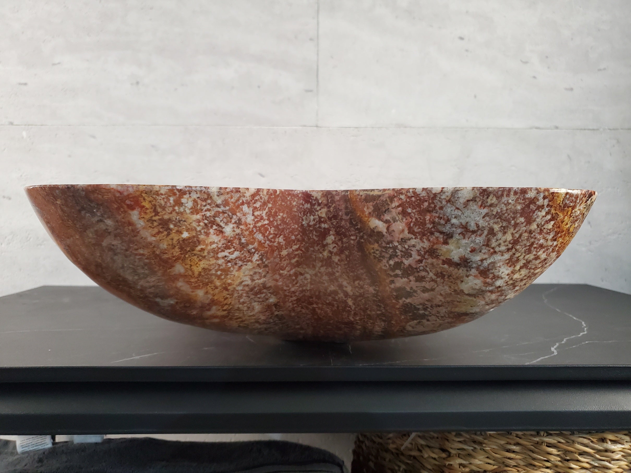 S27_11 Onyx Stone Vessel Bathroom Sink - 21 x 15.5 inch