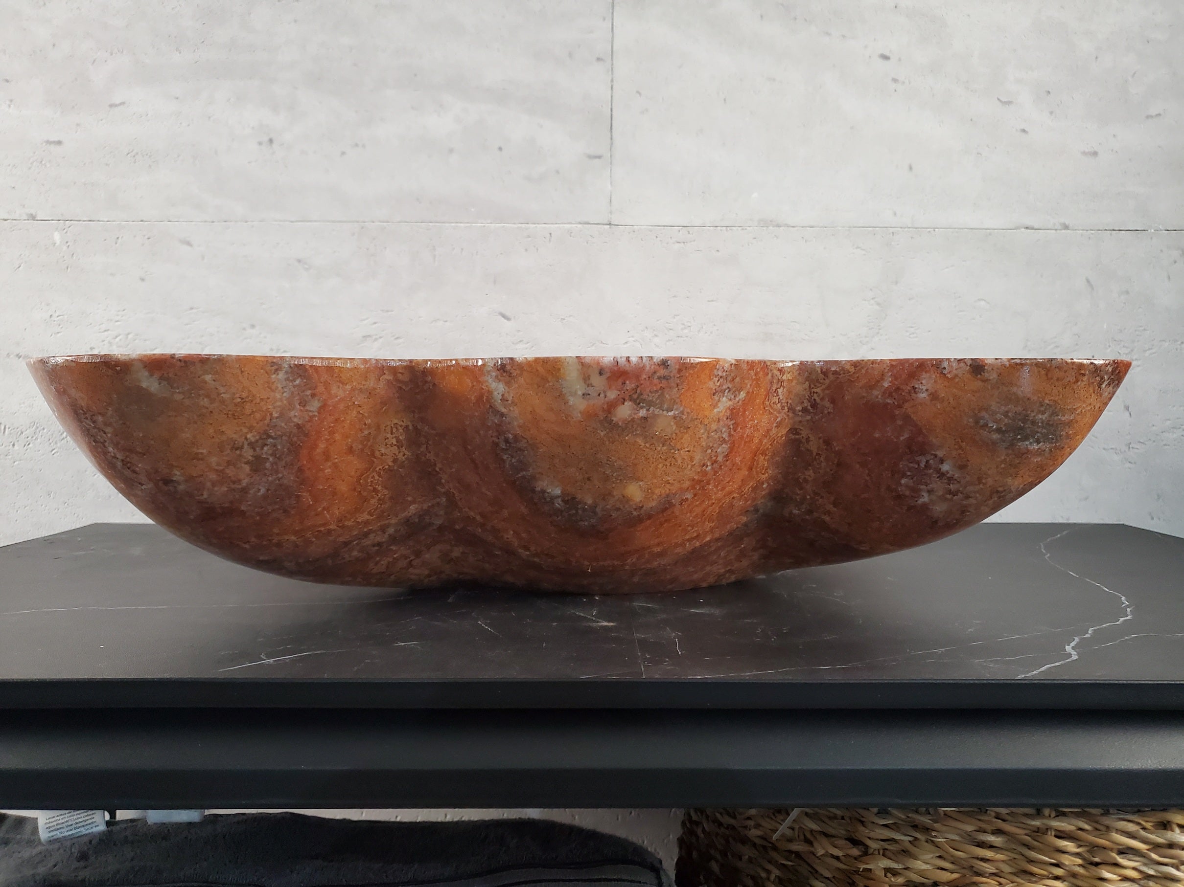 S27_11 Onyx Stone Vessel Bathroom Sink - 21 x 15.5 inch