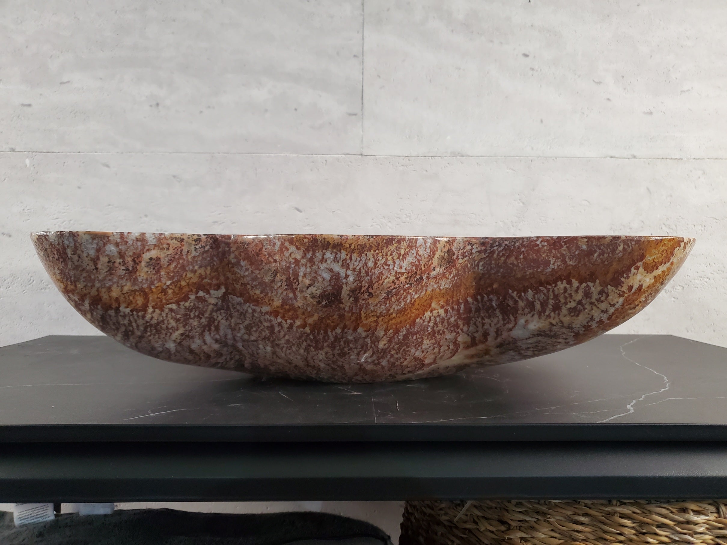 S27_11 Onyx Stone Vessel Bathroom Sink - 21 x 15.5 inch