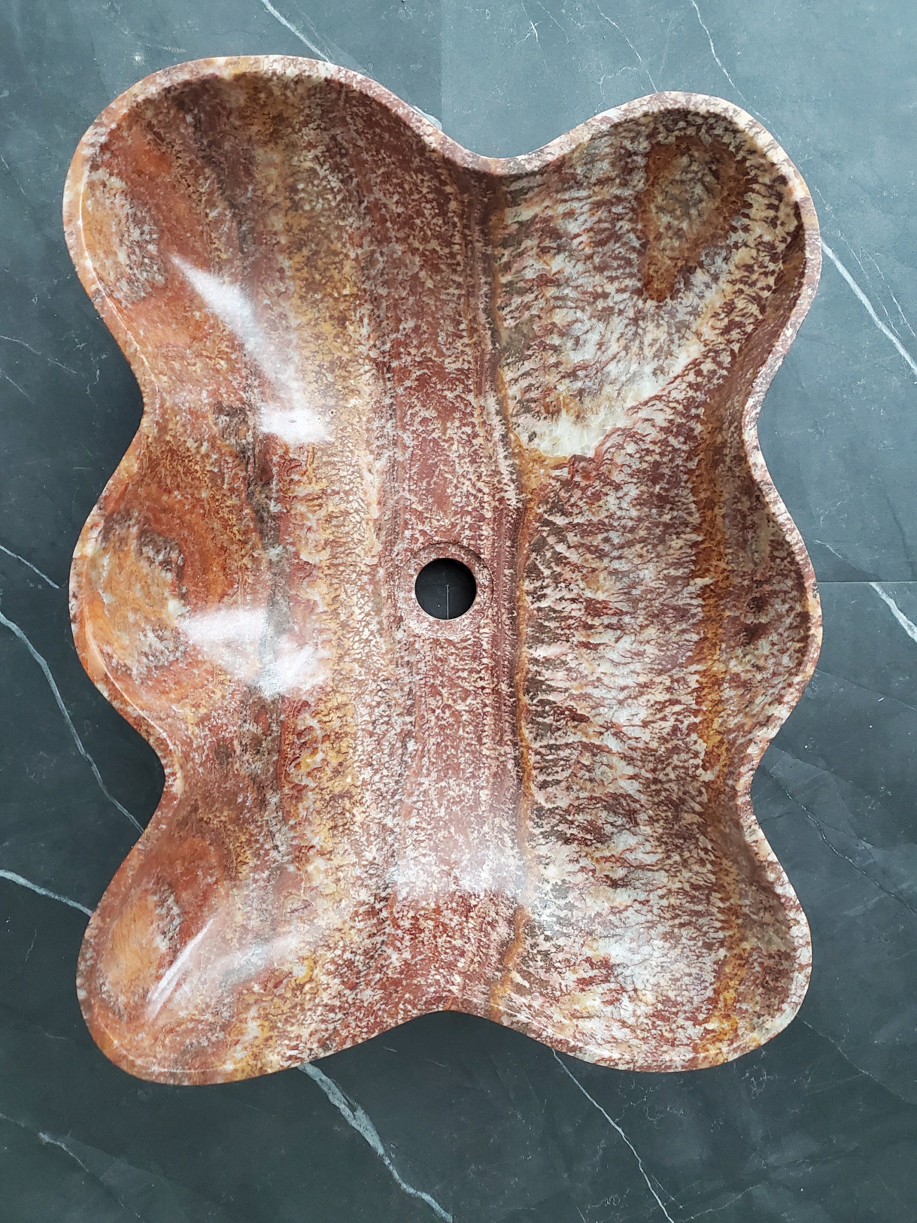 S27_11 Onyx Stone Vessel Bathroom Sink - 21 x 15.5 inch