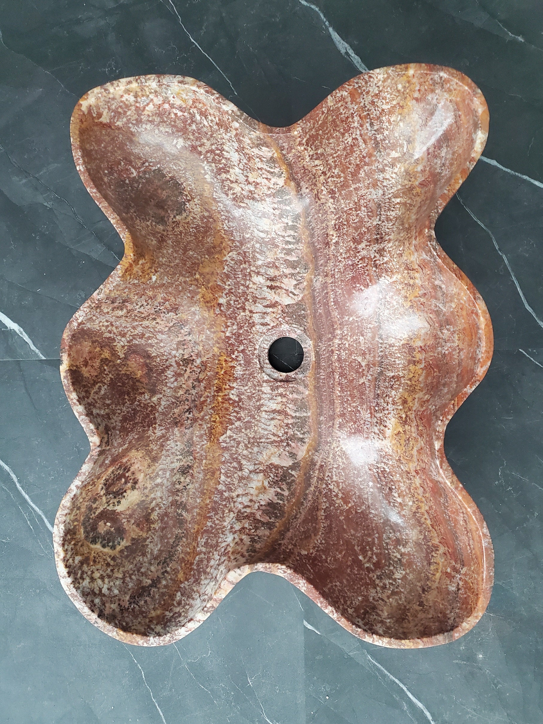 S27_10 Onyx Stone Vessel Bathroom Sink - 18 x 16 inch