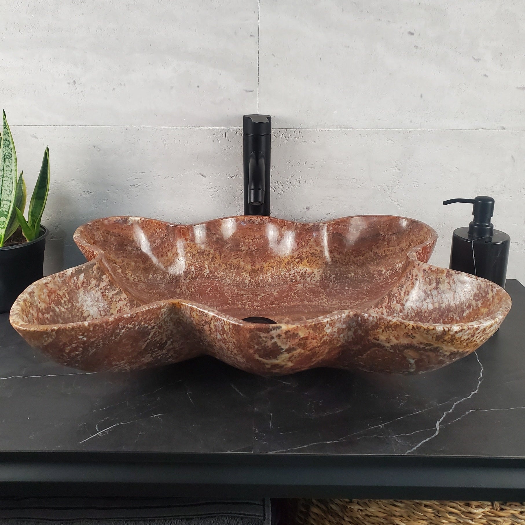 S27_10 Onyx Stone Vessel Bathroom Sink - 18 x 16 inch