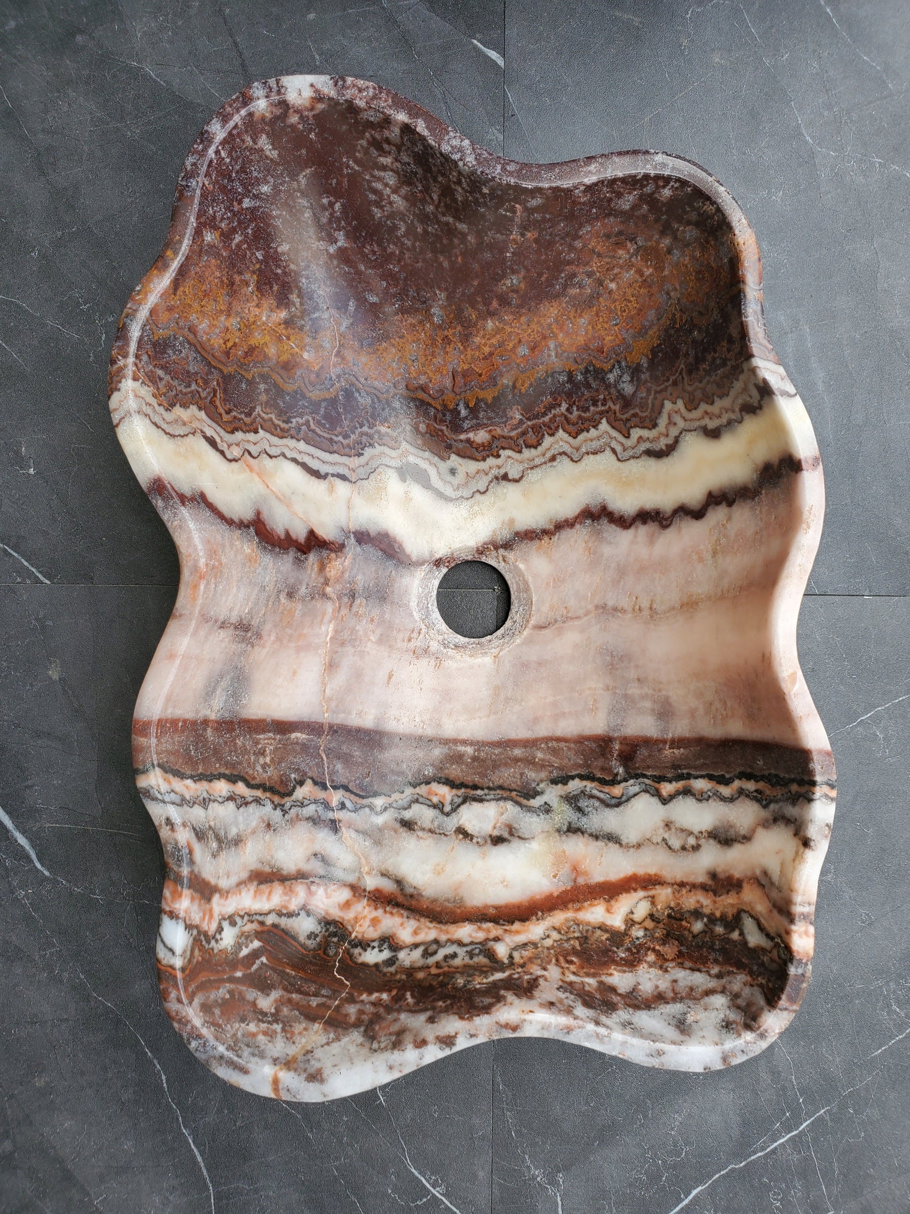 S31_07 Serpentine Onyx Stone Vessel Sink