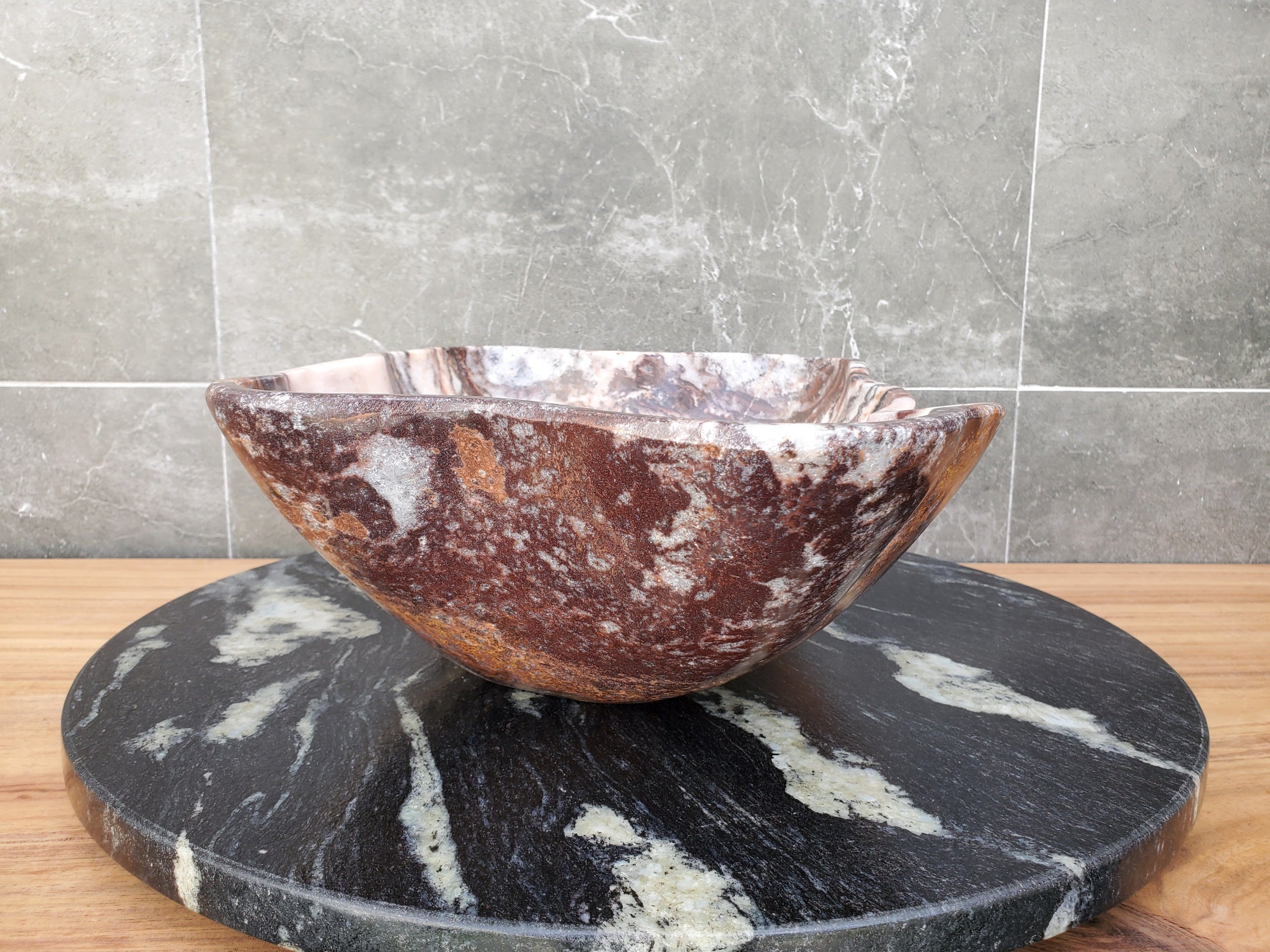 S31_07 Serpentine Onyx Stone Vessel Sink