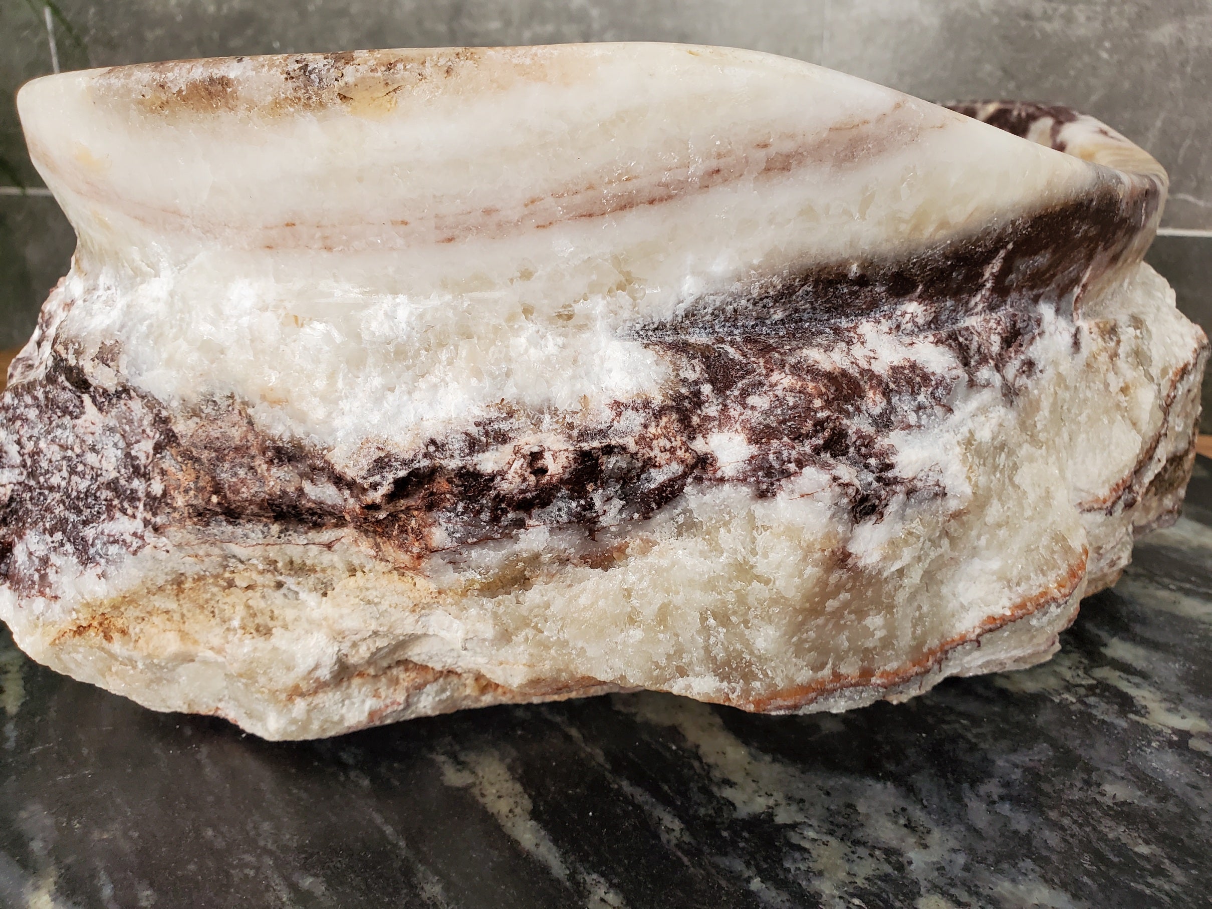 S31_09 Serpentine Onyx Stone Vessel Sink