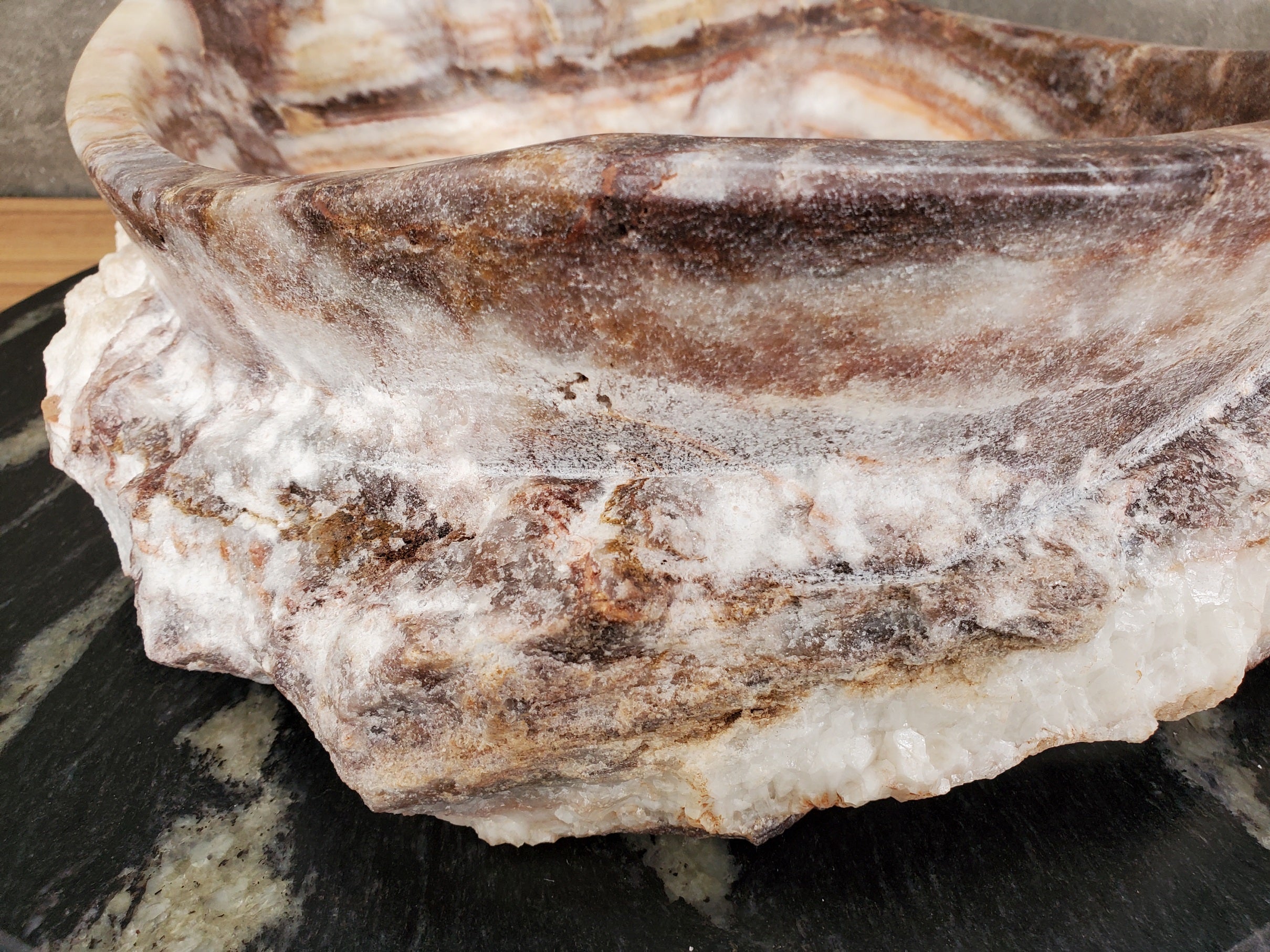 S31_10 Serpentine Onyx Stone Vessel Sink - 16.5 x 14 inch