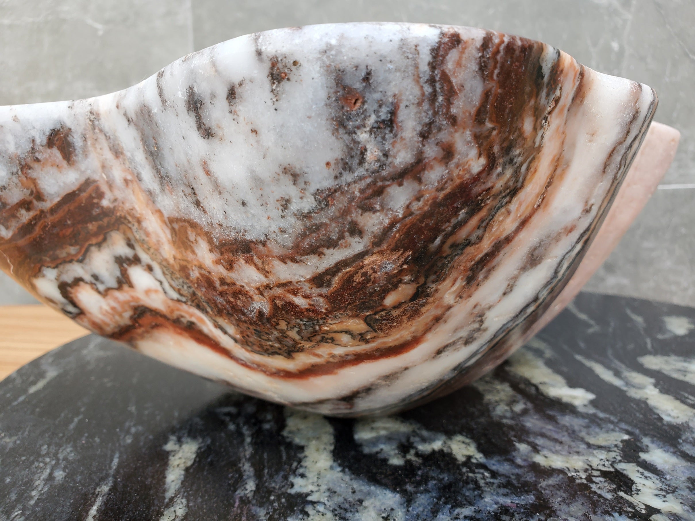 S31_07 Serpentine Onyx Stone Vessel Sink - 17.5 x 12 inch