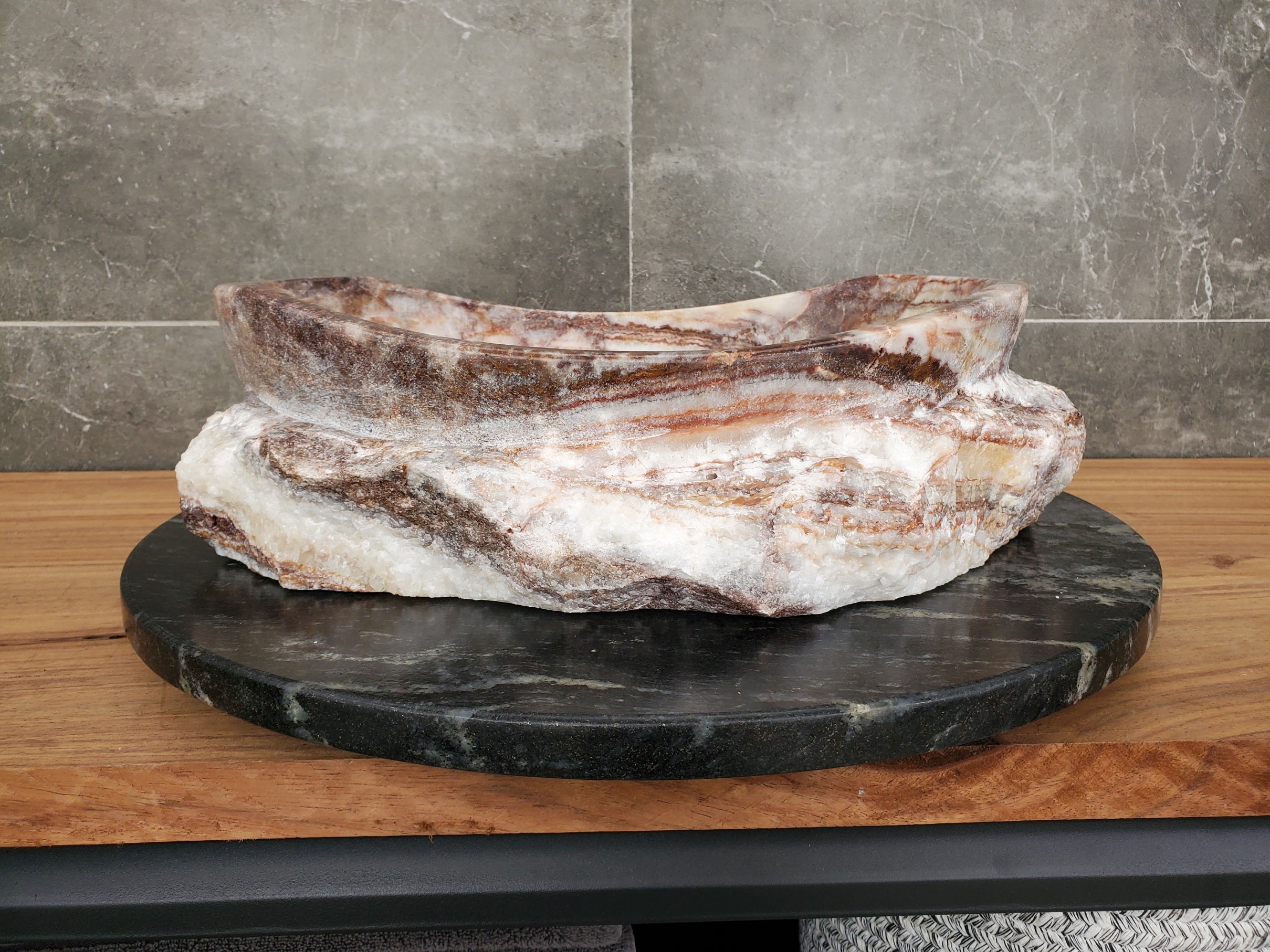 S31_10 Serpentine Onyx Stone Vessel Sink