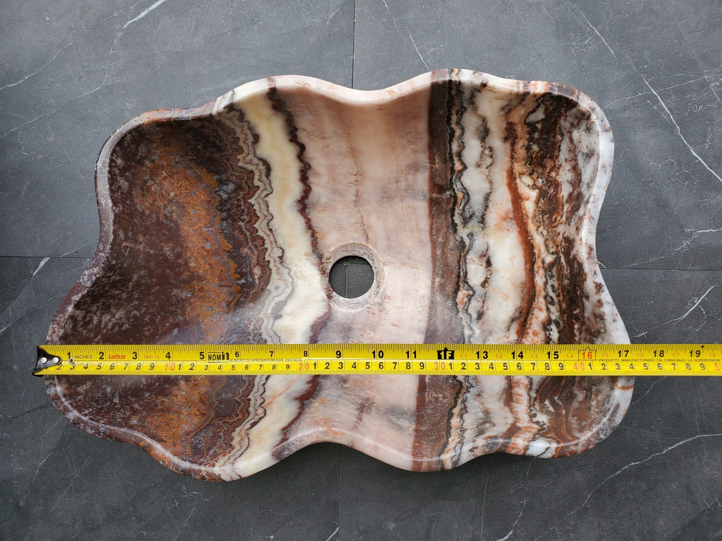 S31_07 Serpentine Onyx Stone Vessel Sink