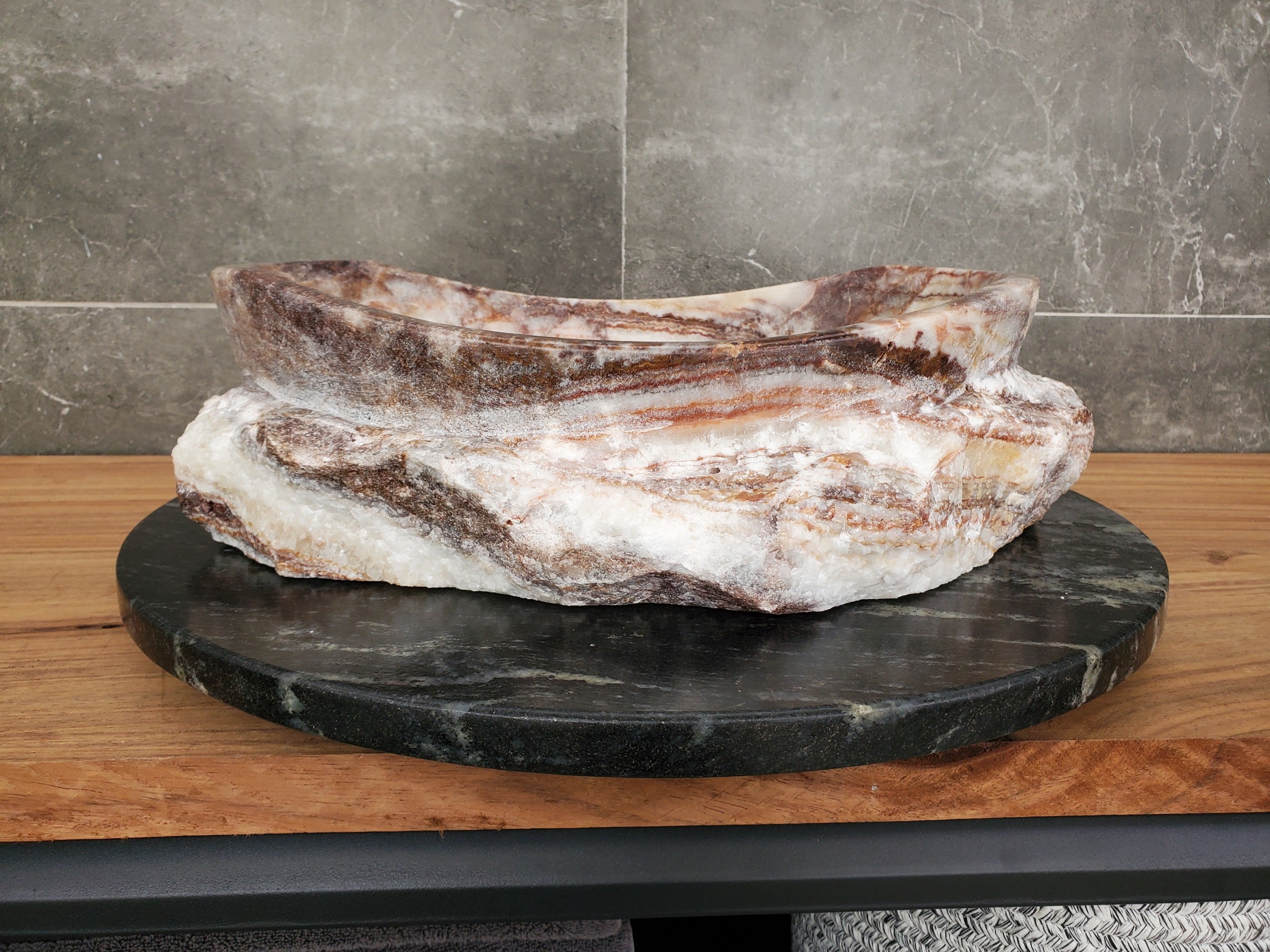 S31_10 Serpentine Onyx Stone Vessel Sink