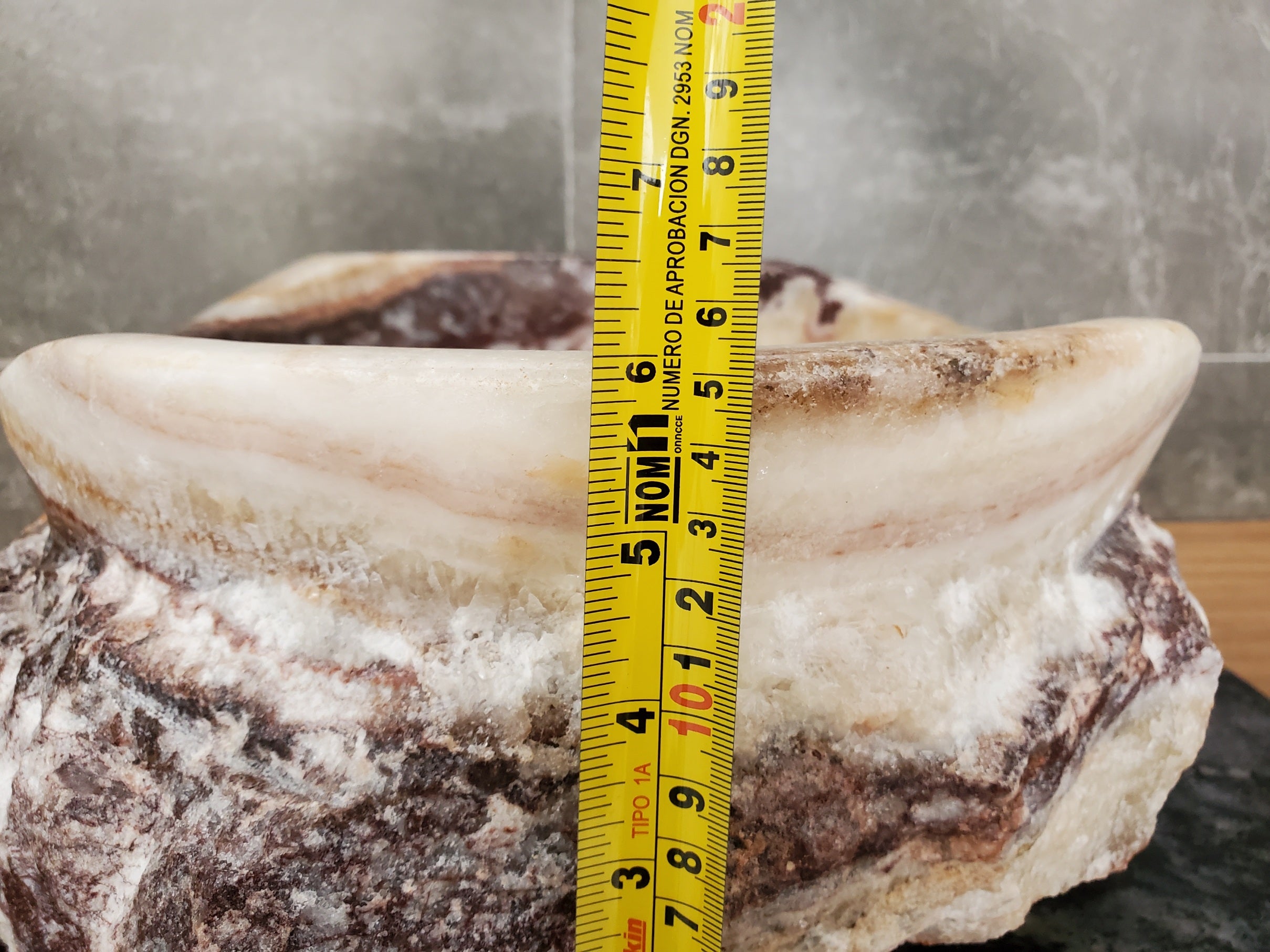 S31_09 Serpentine Onyx Stone Vessel Sink - 16 x 13.5 inch