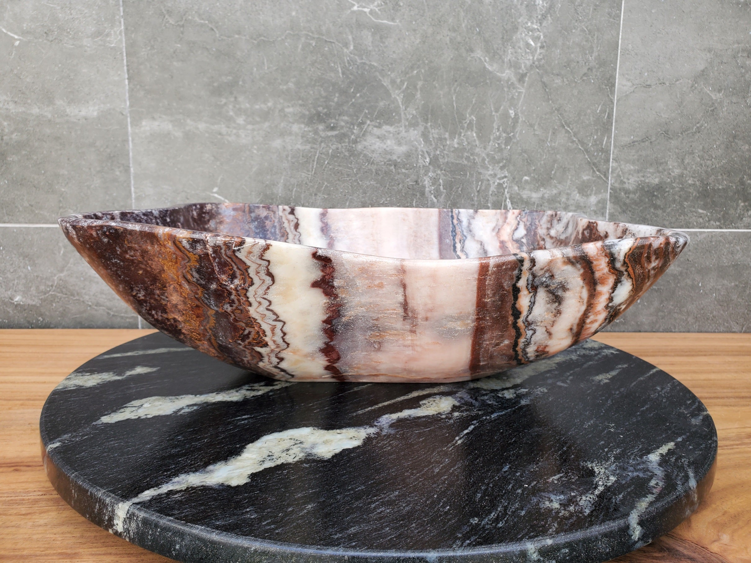 S31_07 Serpentine Onyx Stone Vessel Sink